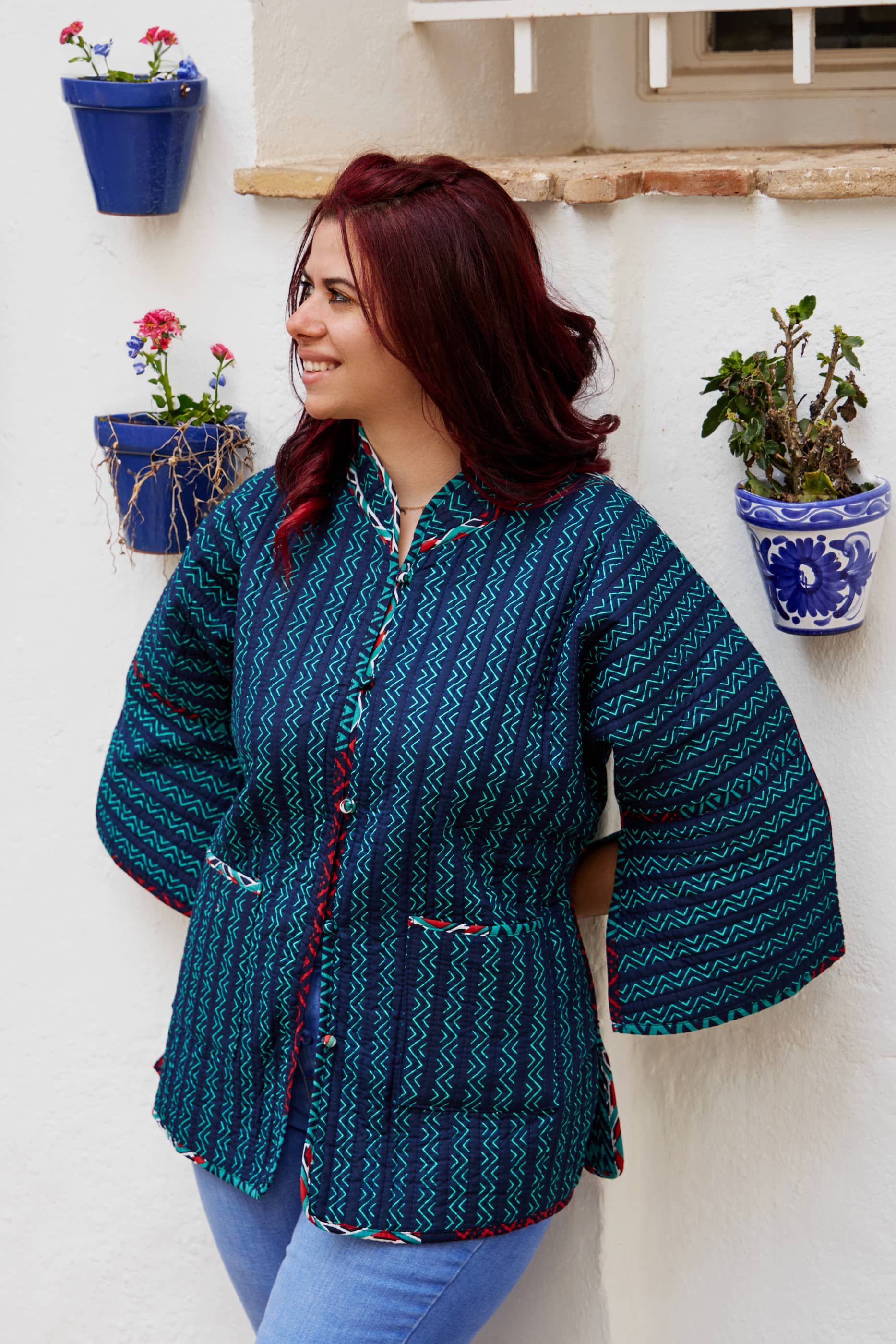Giacca Trapuntata 100% Cotone double face Emerald Mix match