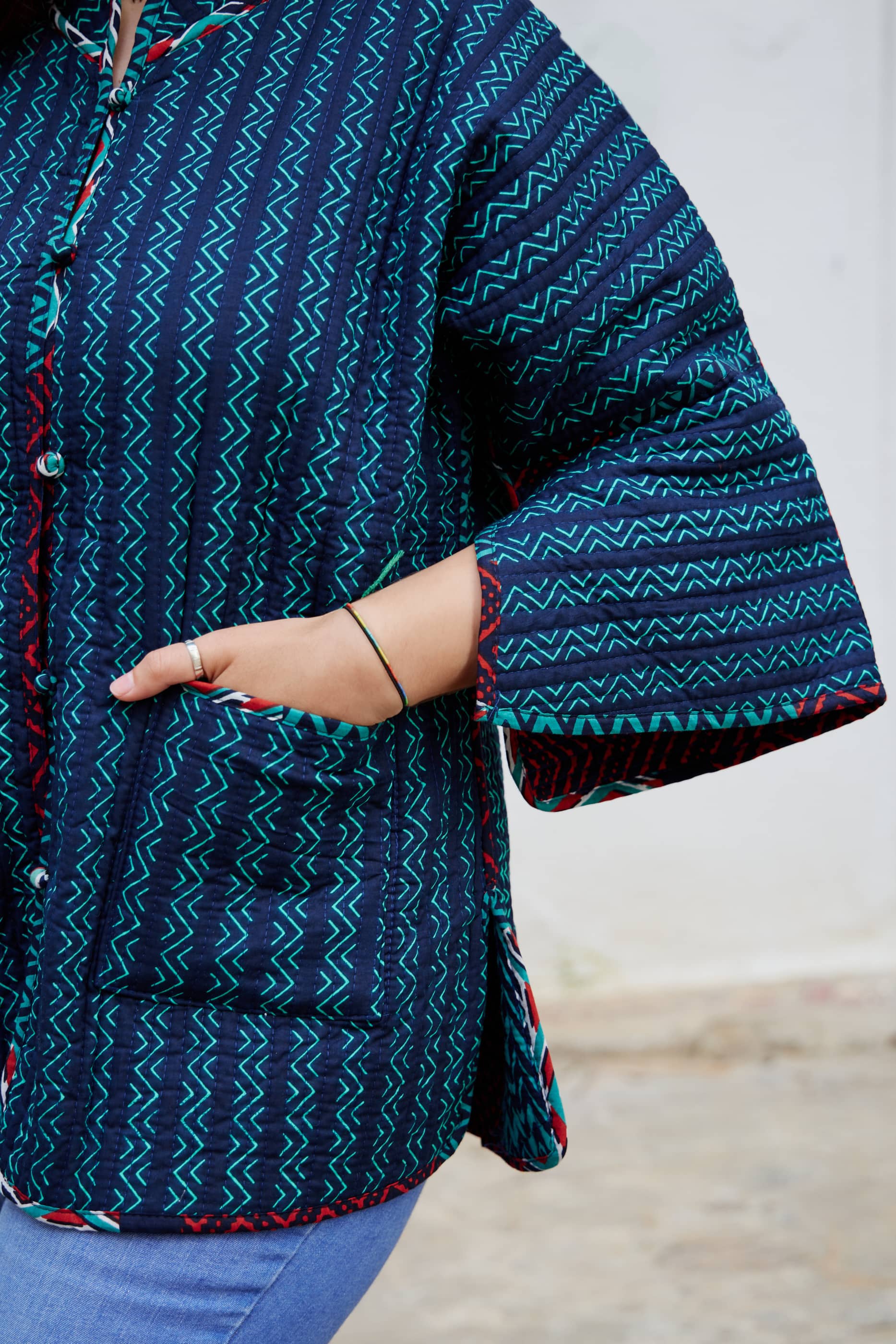Giacca Trapuntata 100% Cotone double face Emerald Mix match