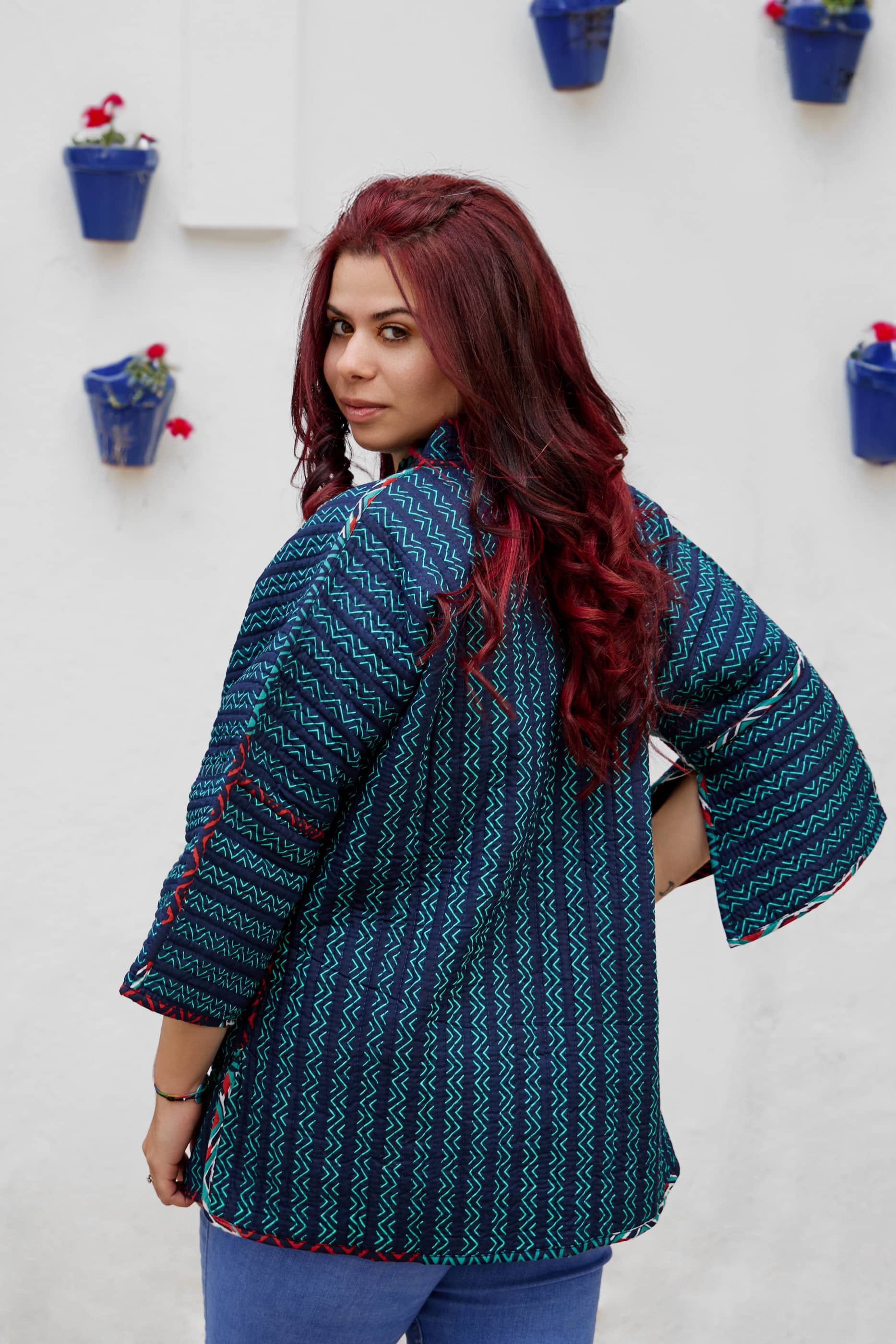 Giacca Trapuntata 100% Cotone double face Emerald Mix match
