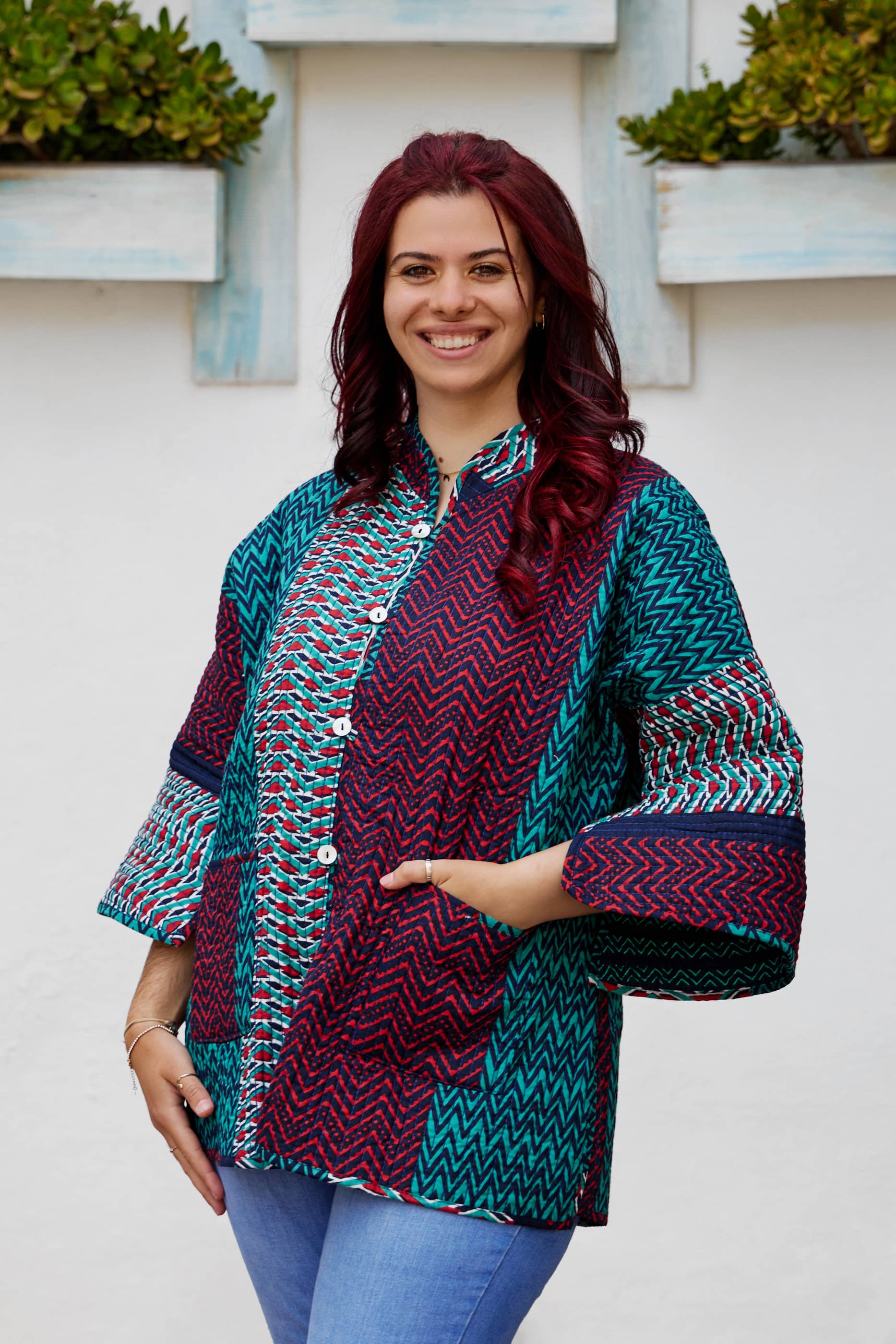 Giacca Trapuntata 100% Cotone double face Emerald Mix match