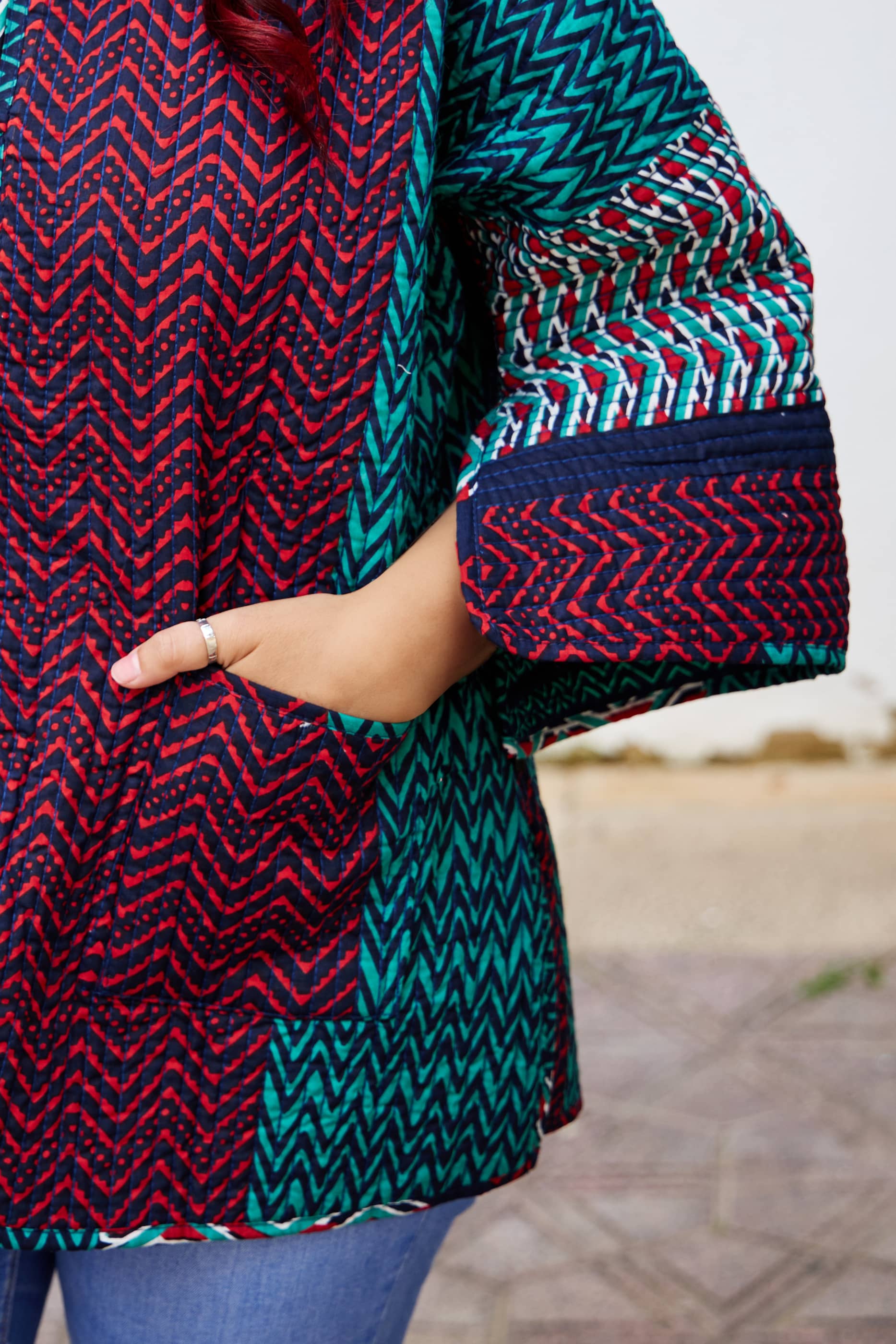 Giacca Trapuntata 100% Cotone double face Emerald Mix match