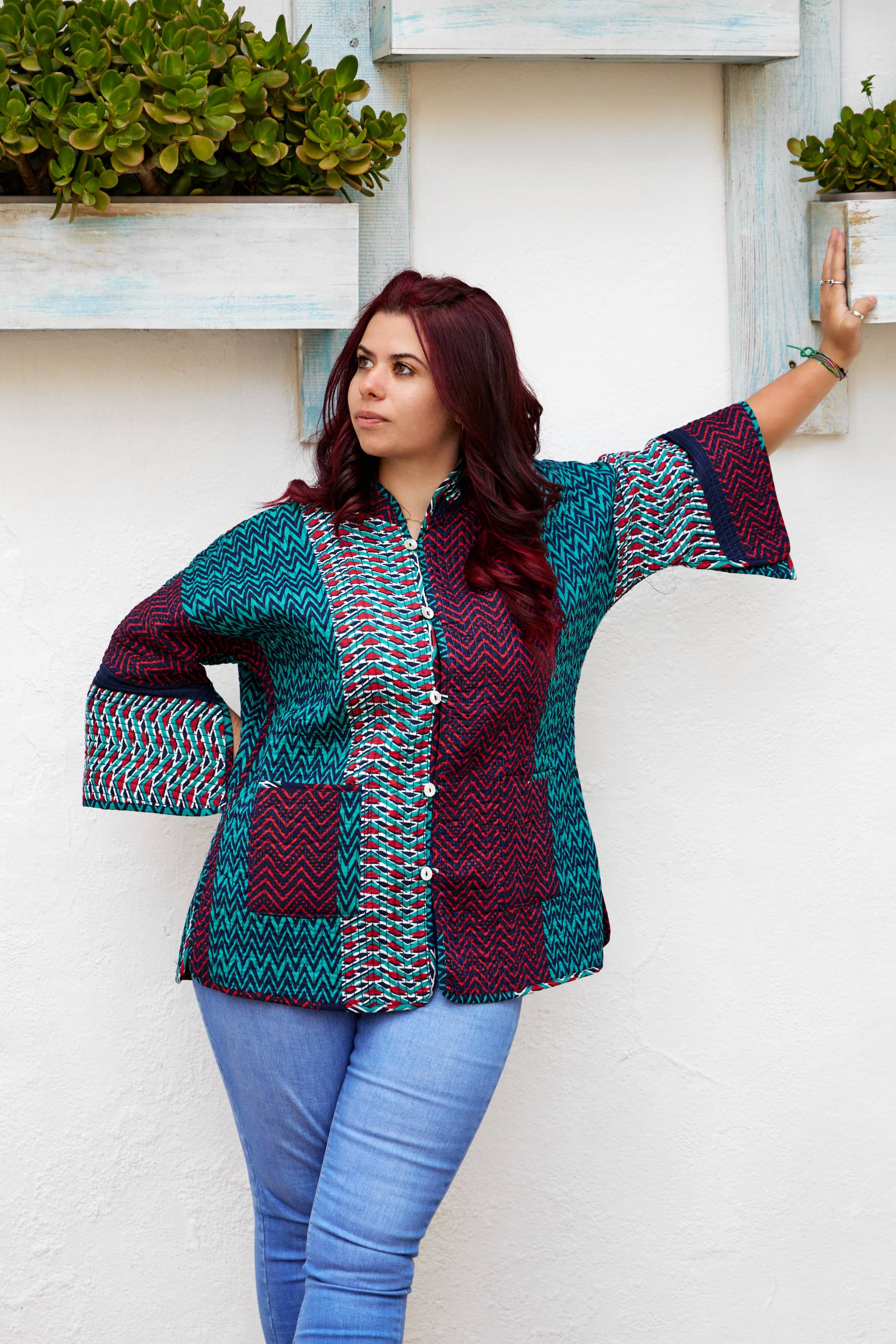 Giacca Trapuntata 100% Cotone double face Emerald Mix match
