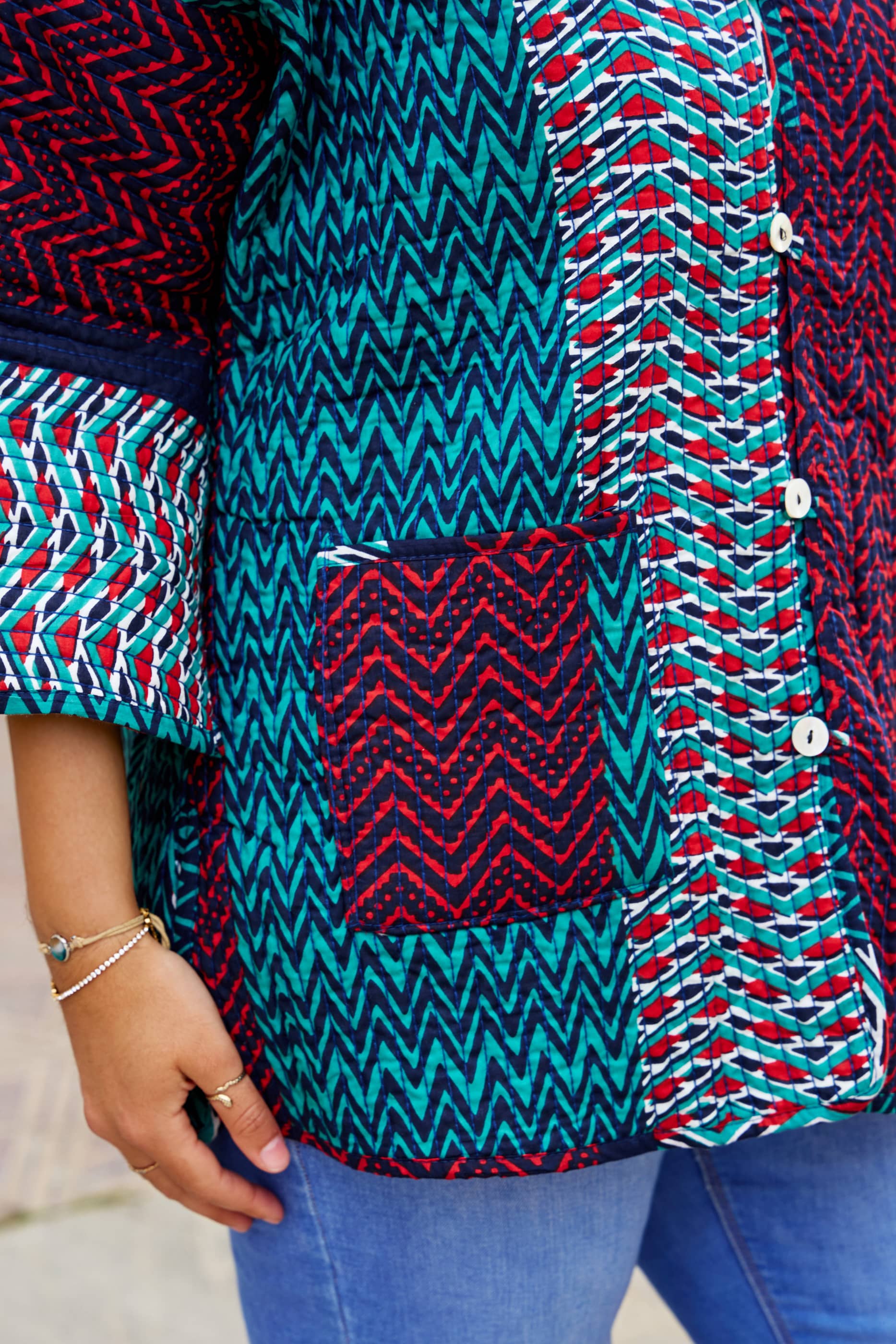 Giacca Trapuntata 100% Cotone double face Emerald Mix match