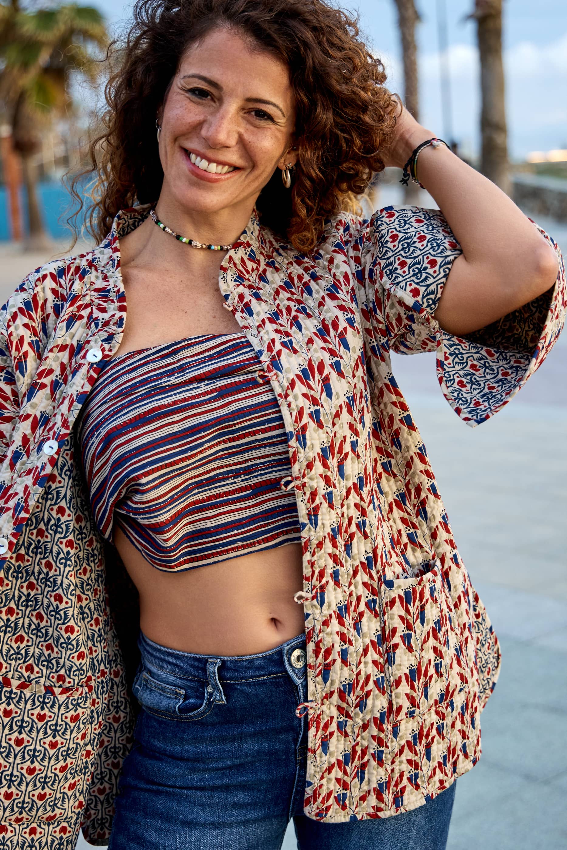 Giacca Trapuntata Mix match 100% Cotone double face Granada esencial