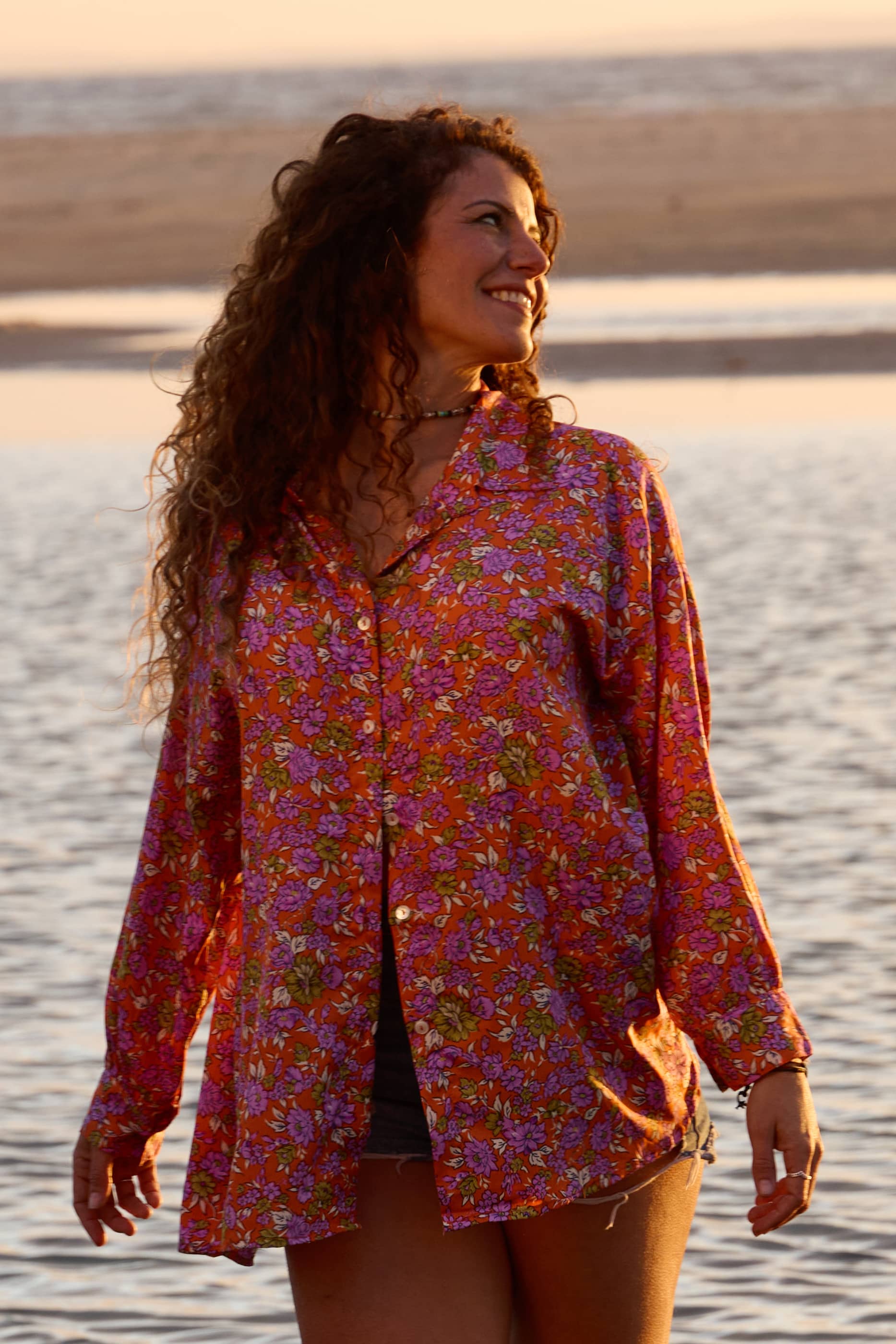 Camicia copricostume seta Azahar
