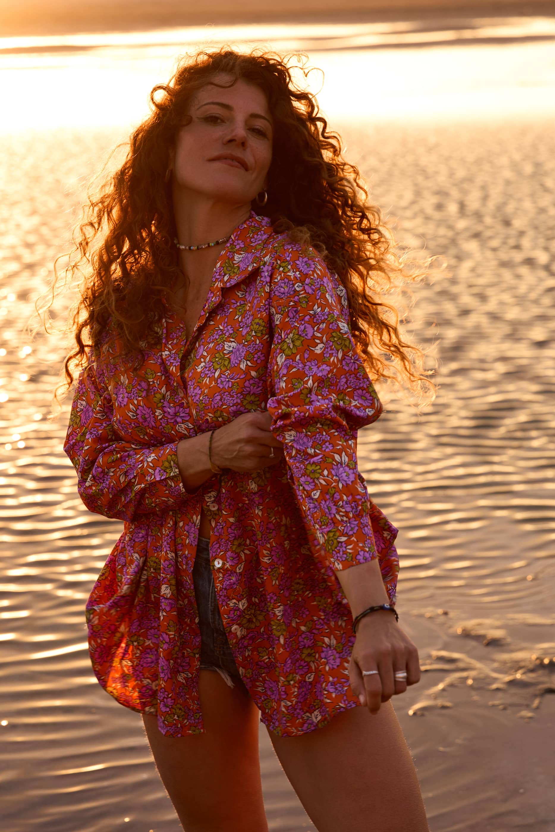 Camicia copricostume seta Azahar