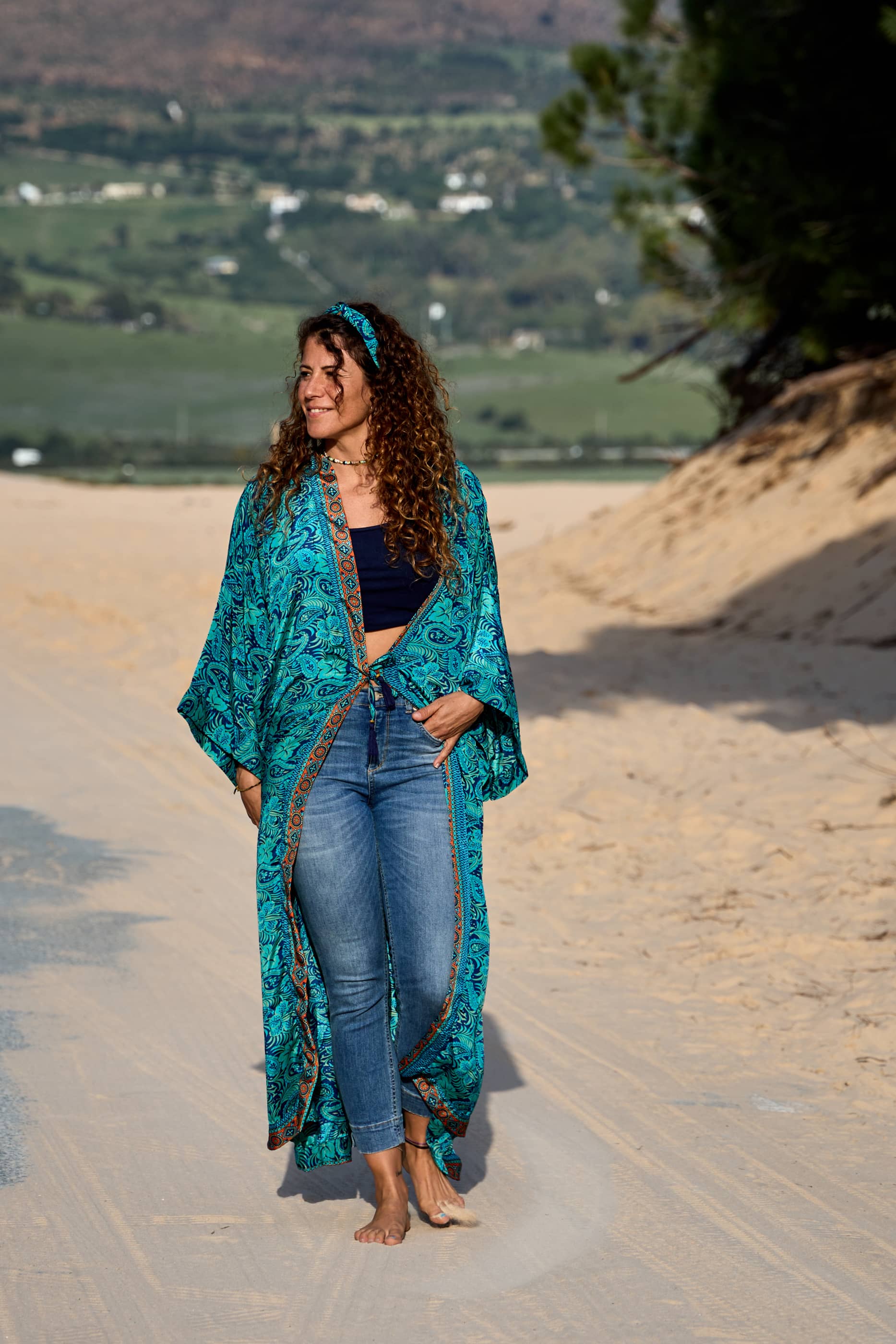 Kimono Seta lungo spolverino copricostume Marlin