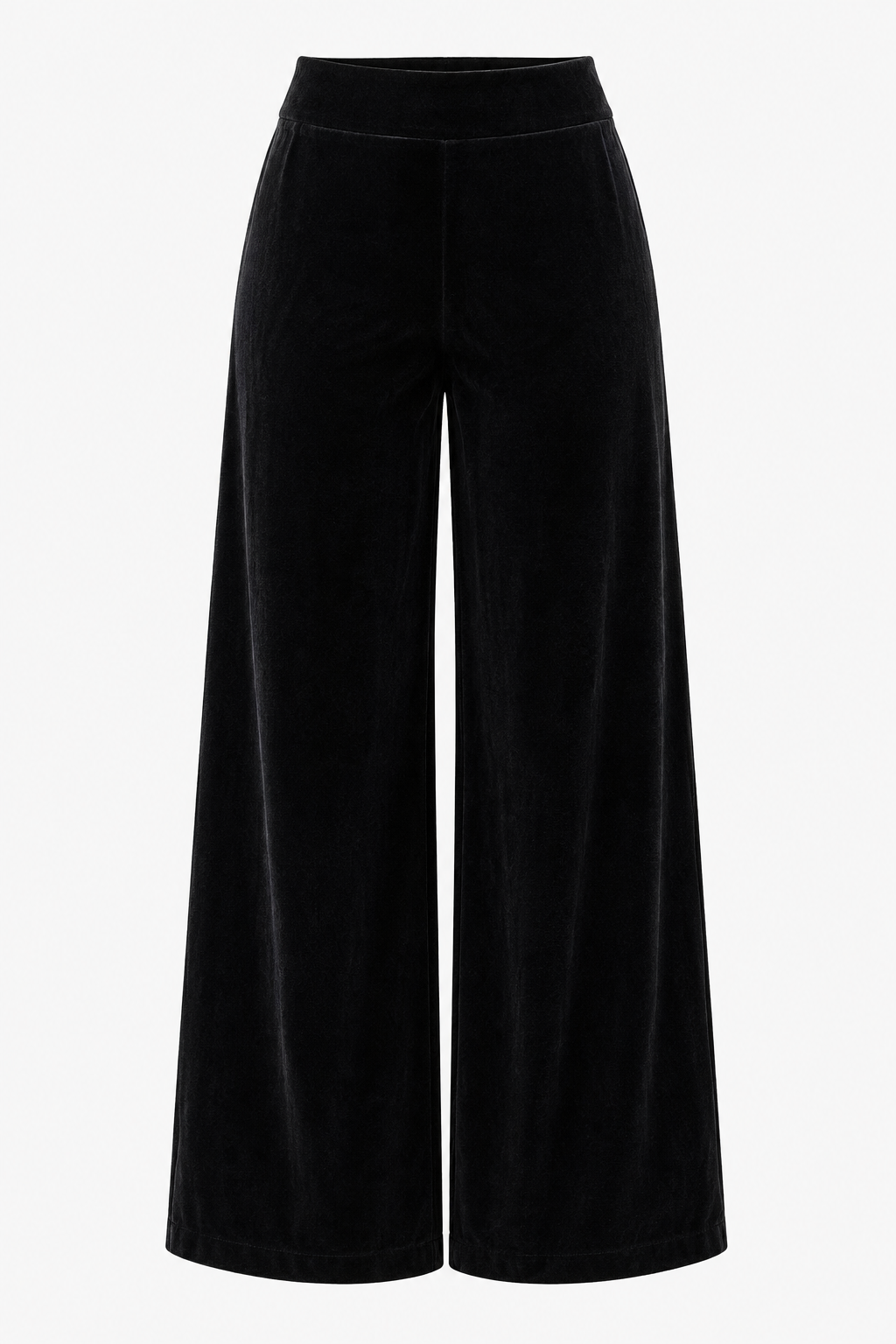 Pantalone Velluto Nero donna a palazzo in velluto di cotone Tessimete – look donna
