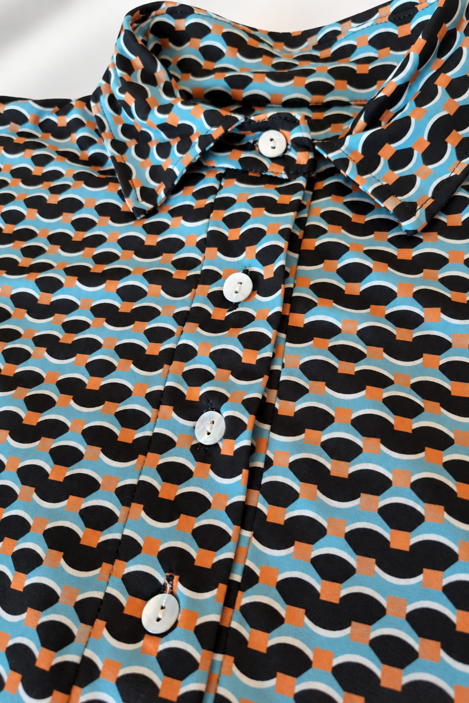 CAMICIA PONZA FANTASIA TURCHESE (Jersey di viscosa)