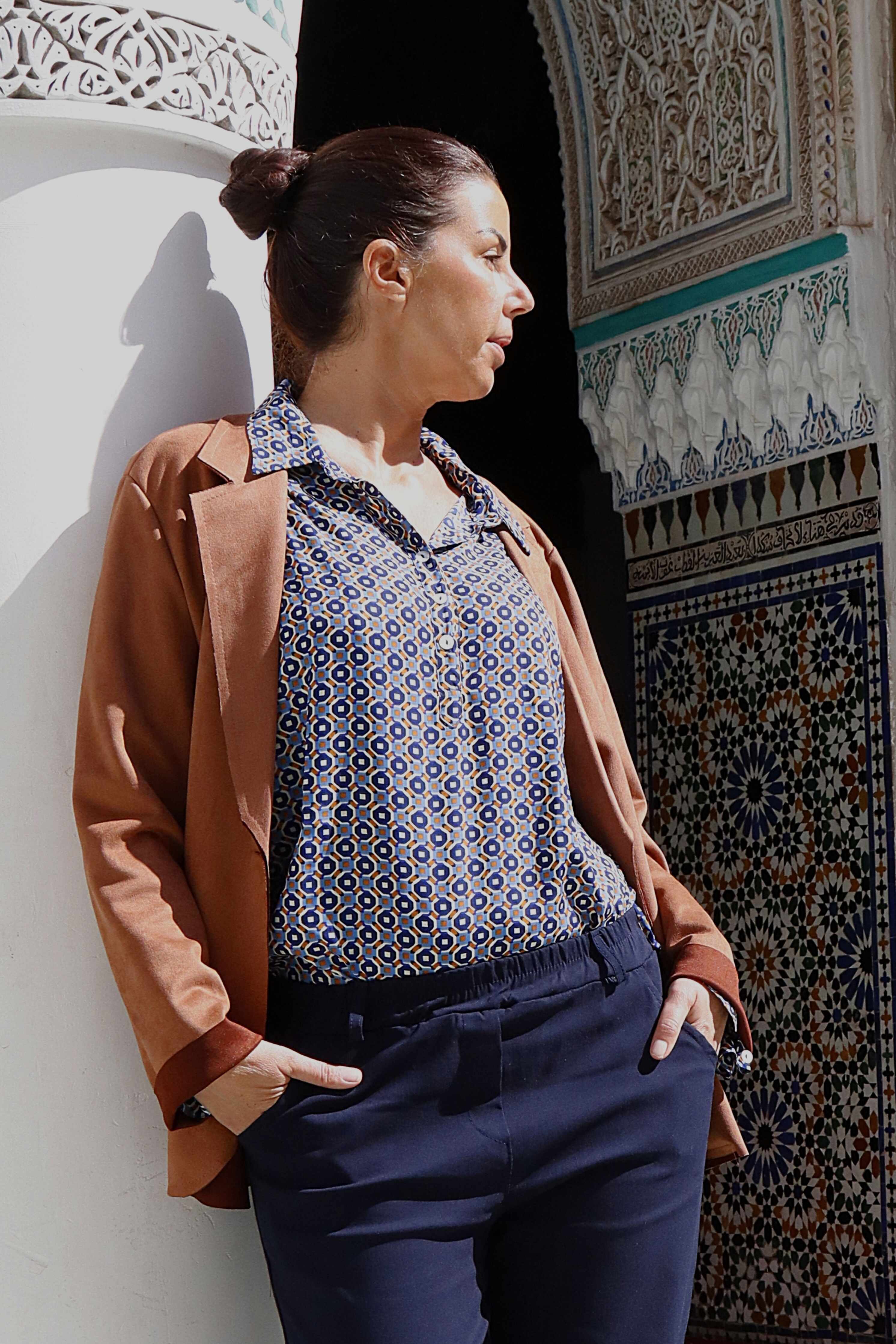 Camicia Mini Geometrie in Seta