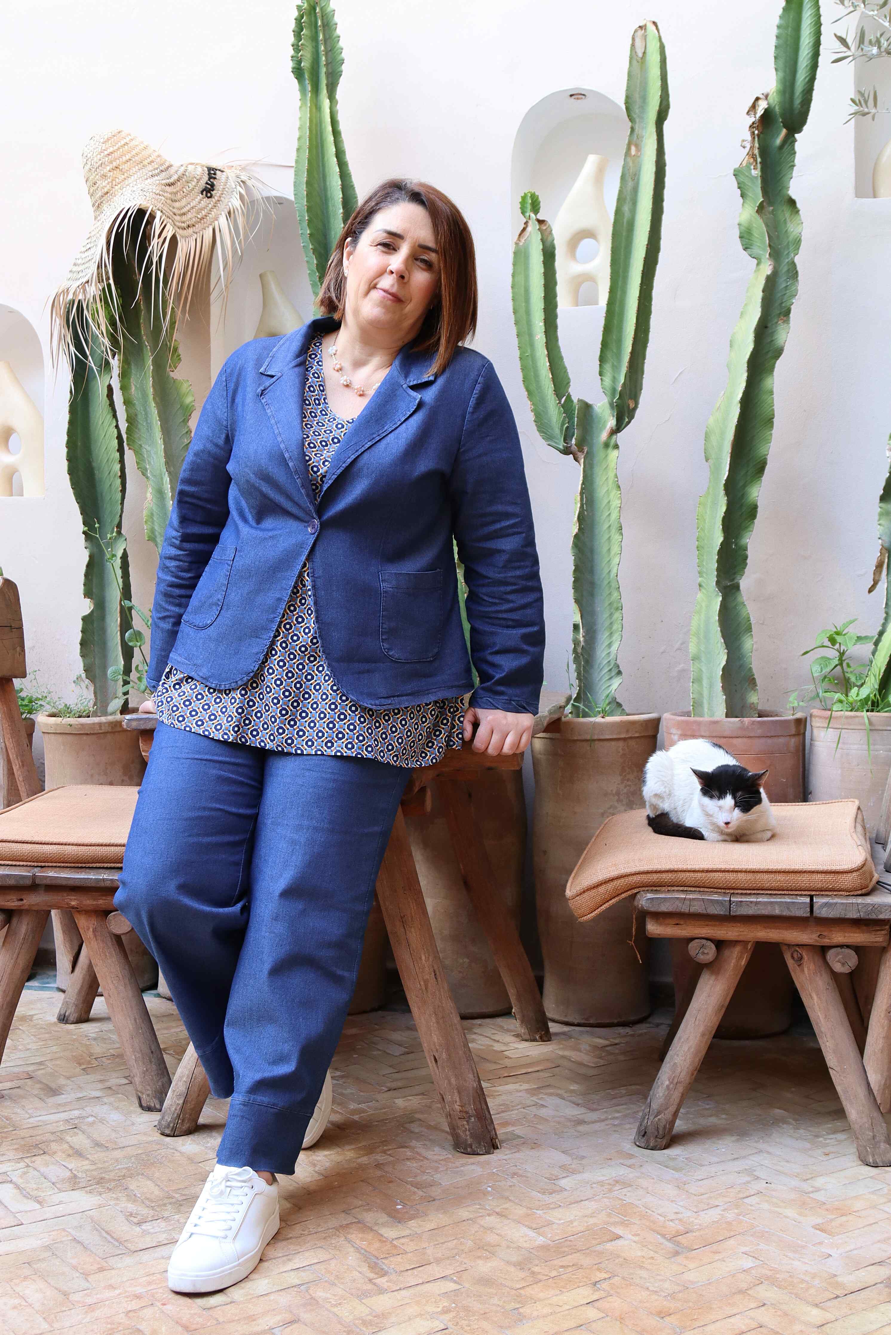 Giacca jeans elasticizzata taglio over size