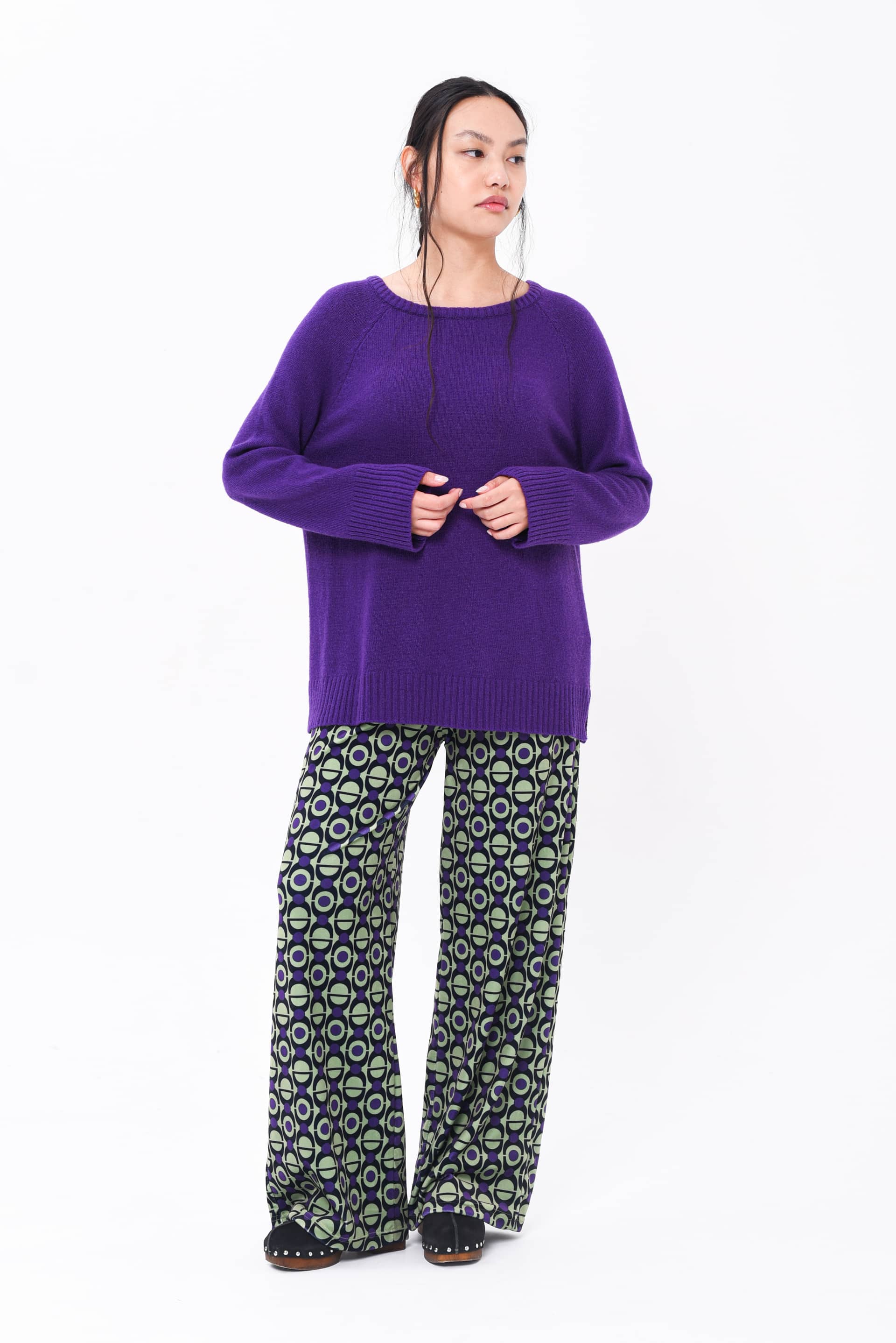 Maglione Raglan Lana Viola & Cashmere