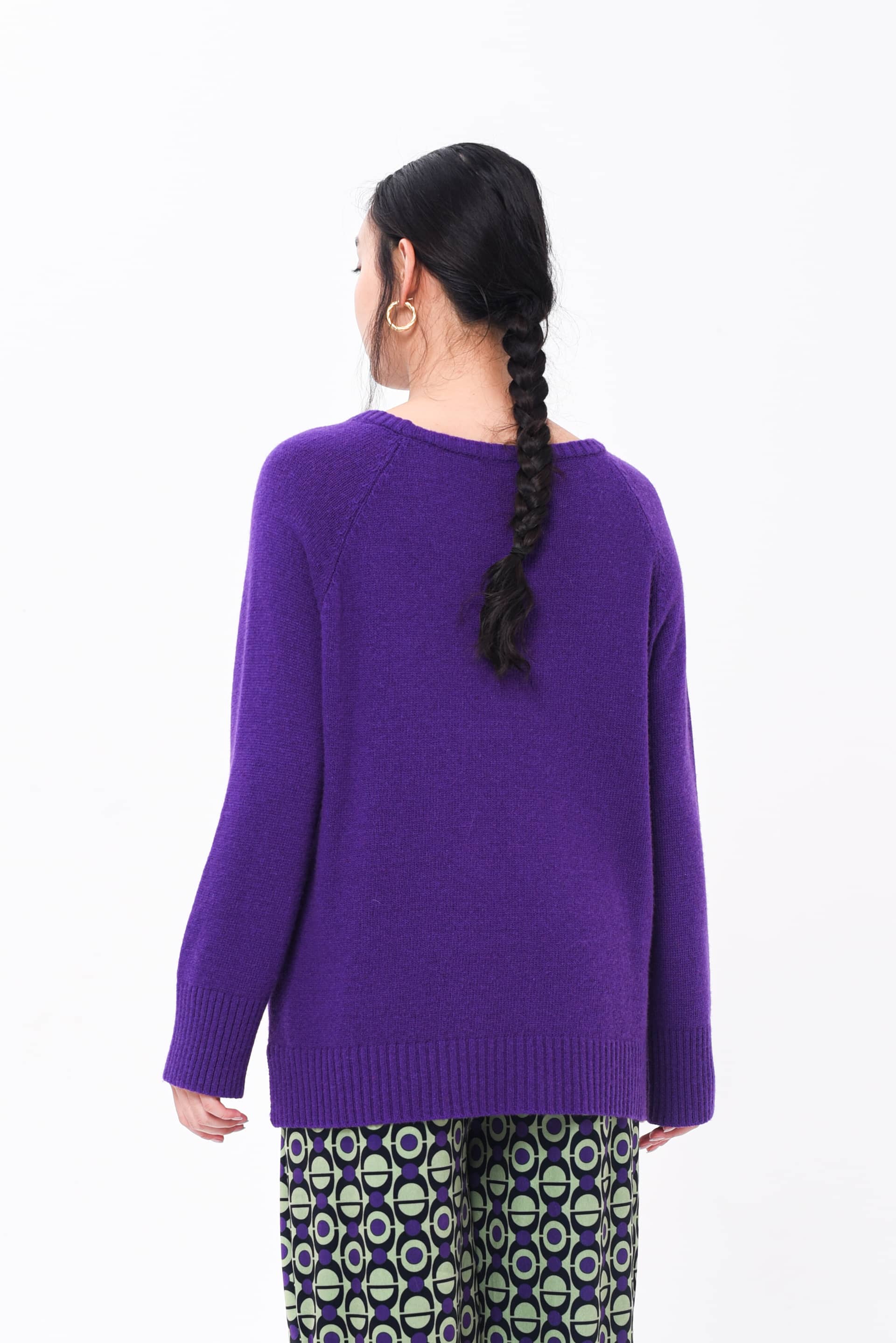 Maglione Raglan Lana Viola & Cashmere