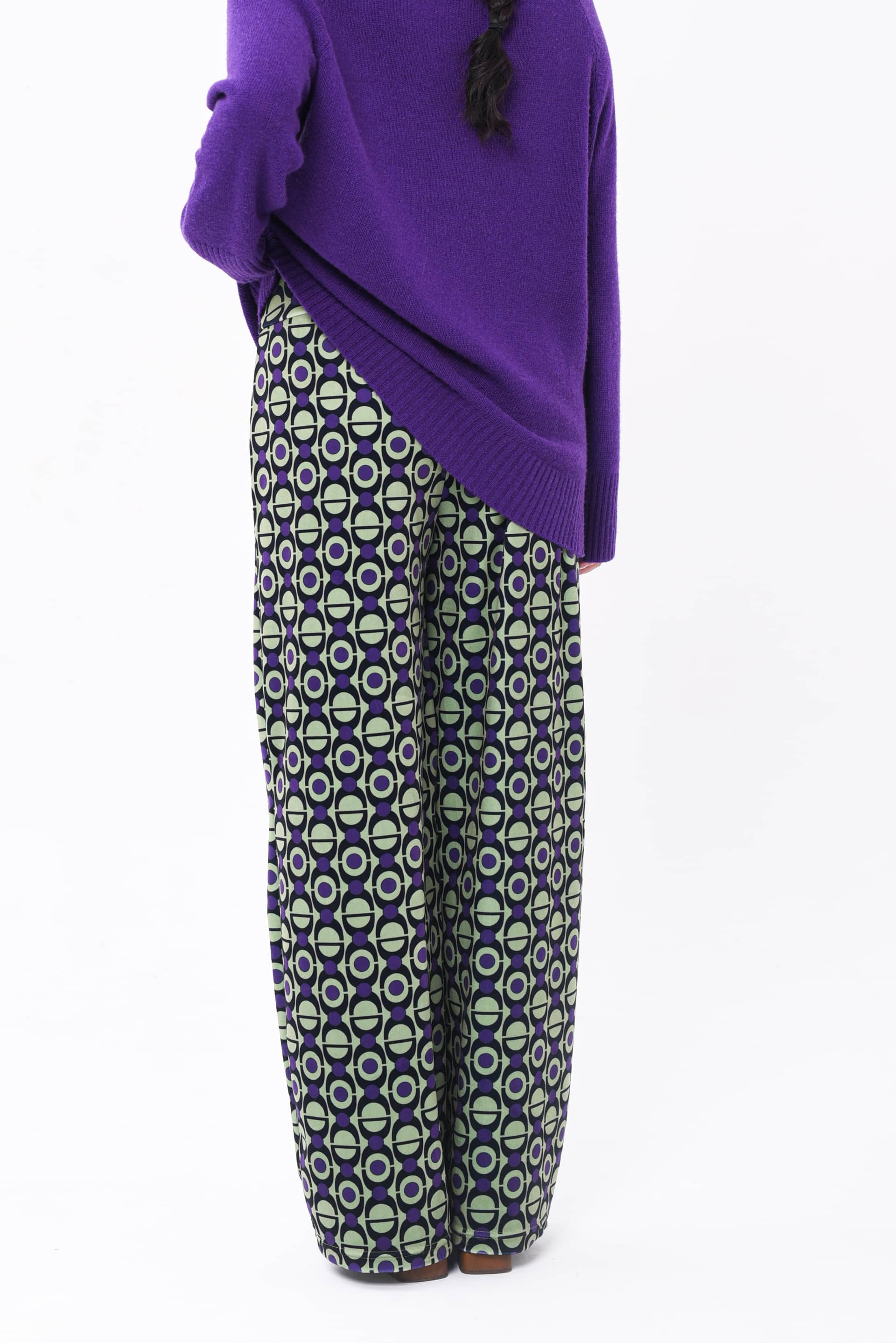 Pantalone Jersey Elasticizzato Viola & Verde