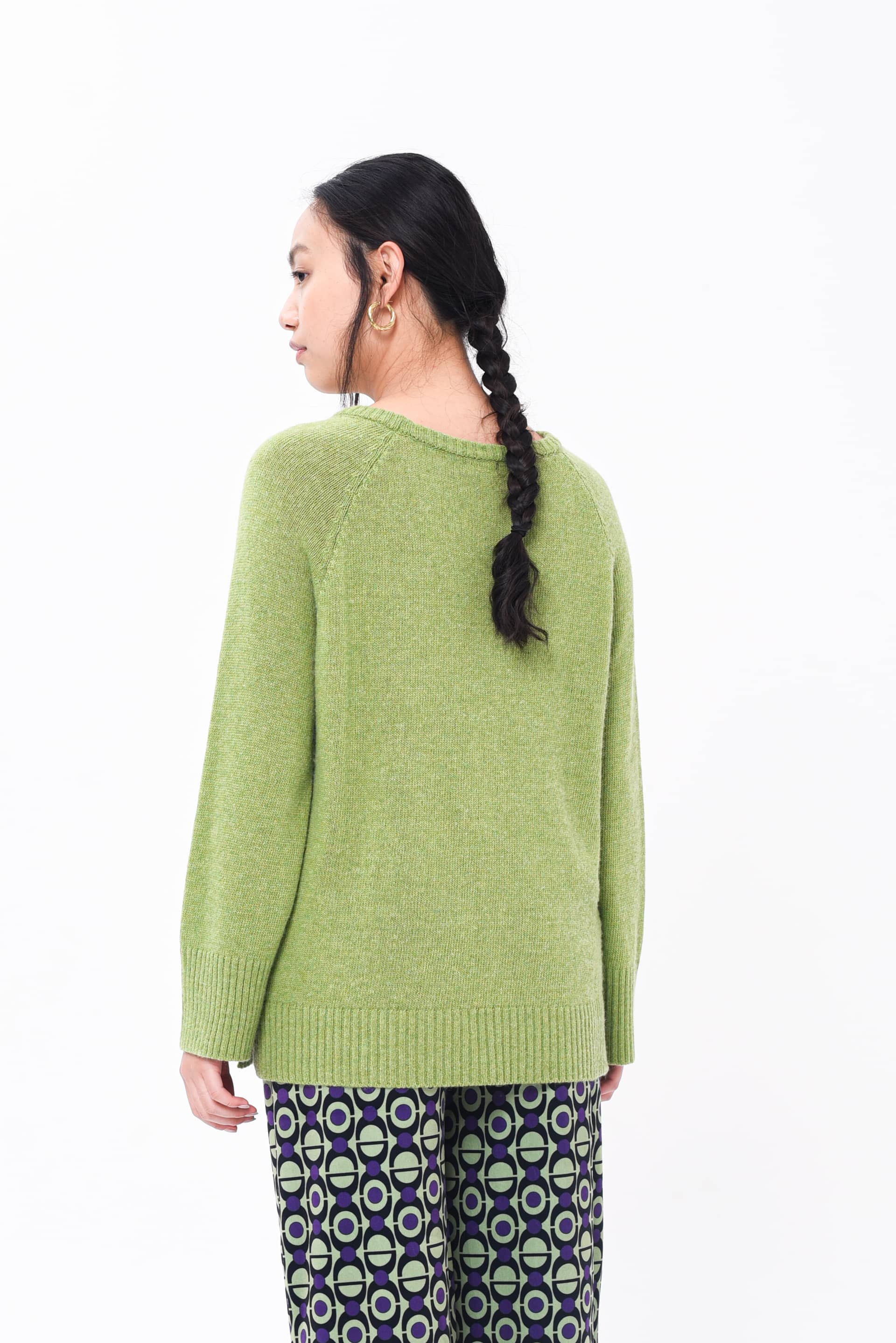 Maglione Raglan Lana Verde & Cashmere