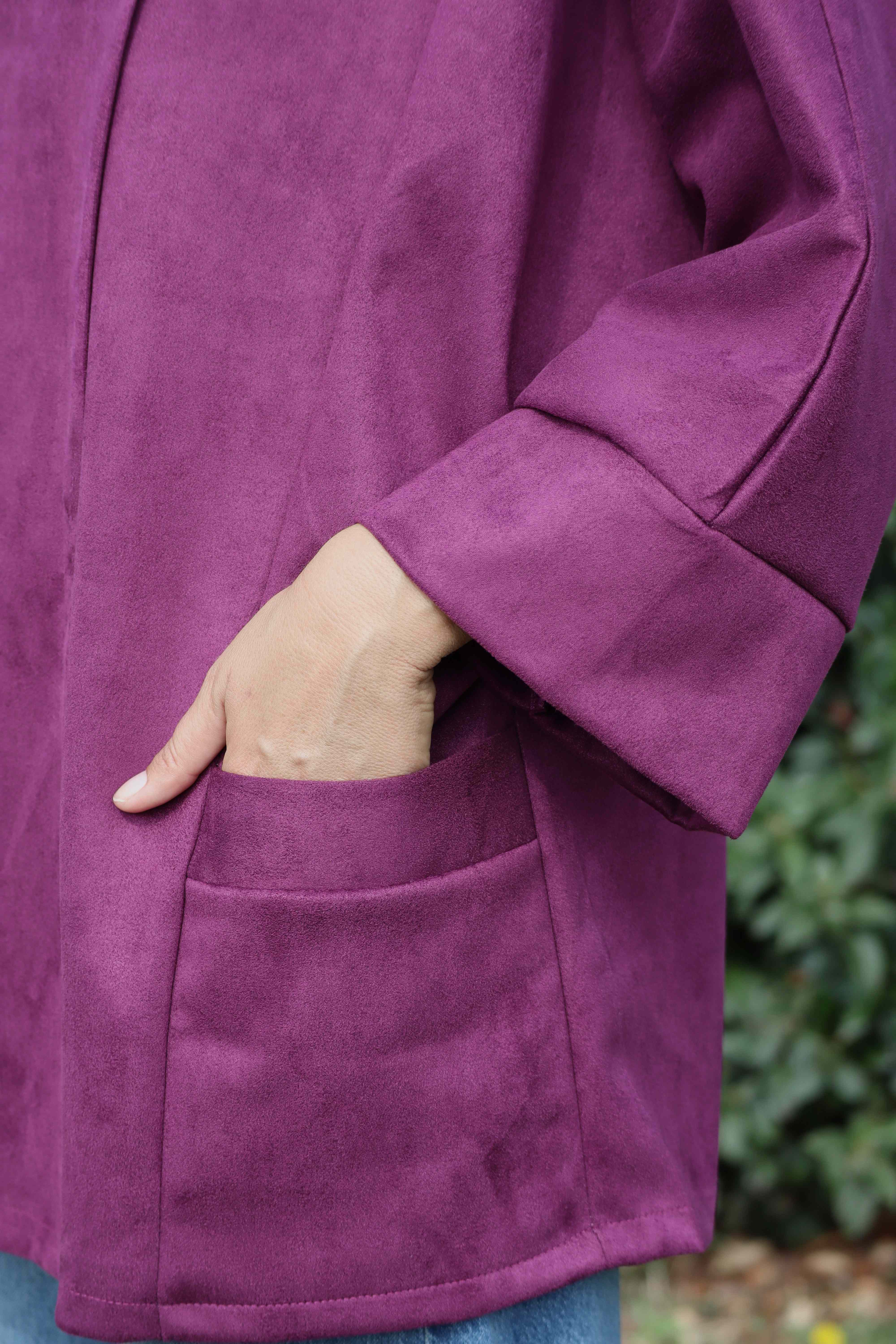 Aurora Eggplant Jacket (eco suede)