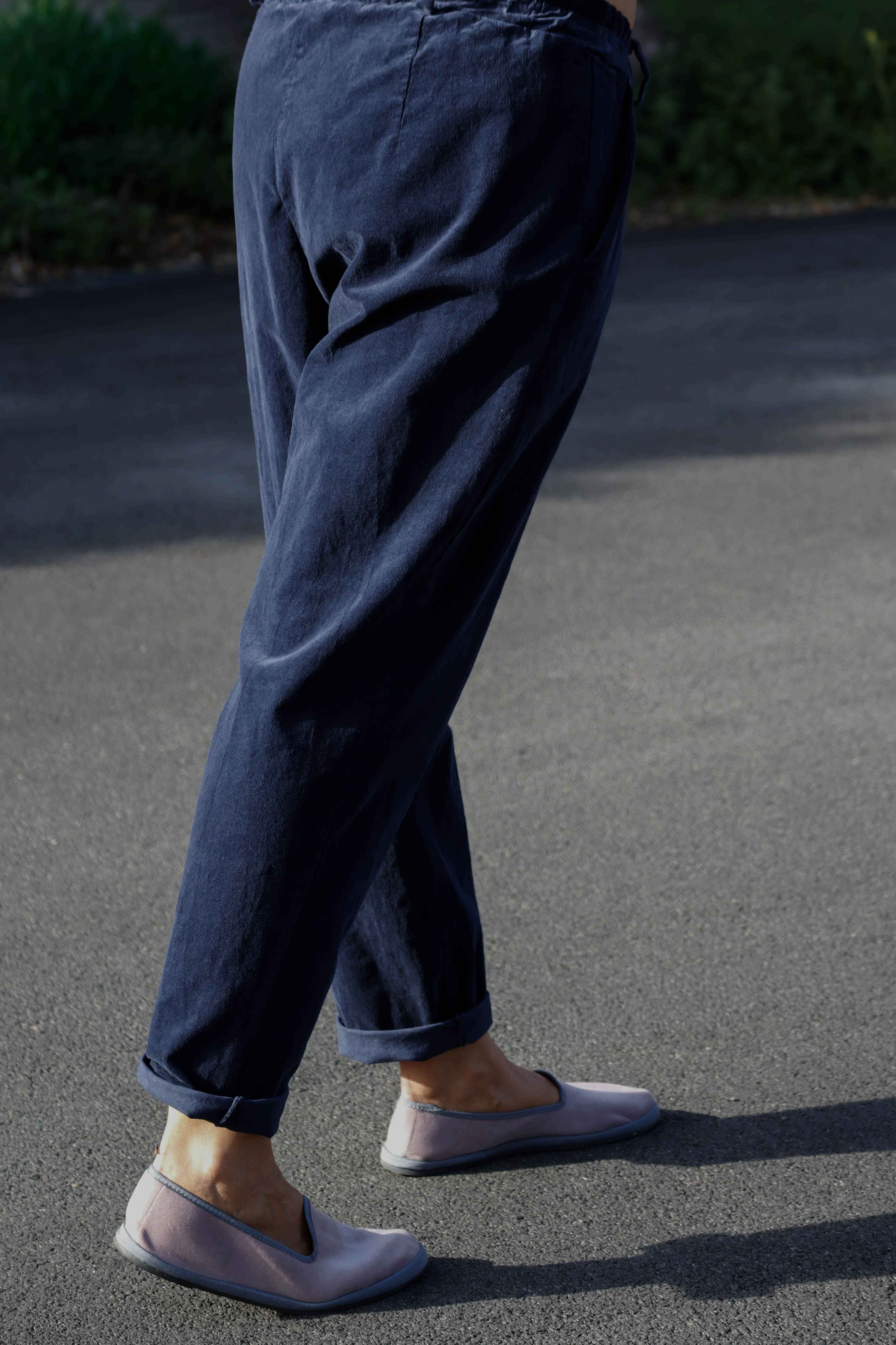 Pantalone COMFLY Blu (velluto a costine)