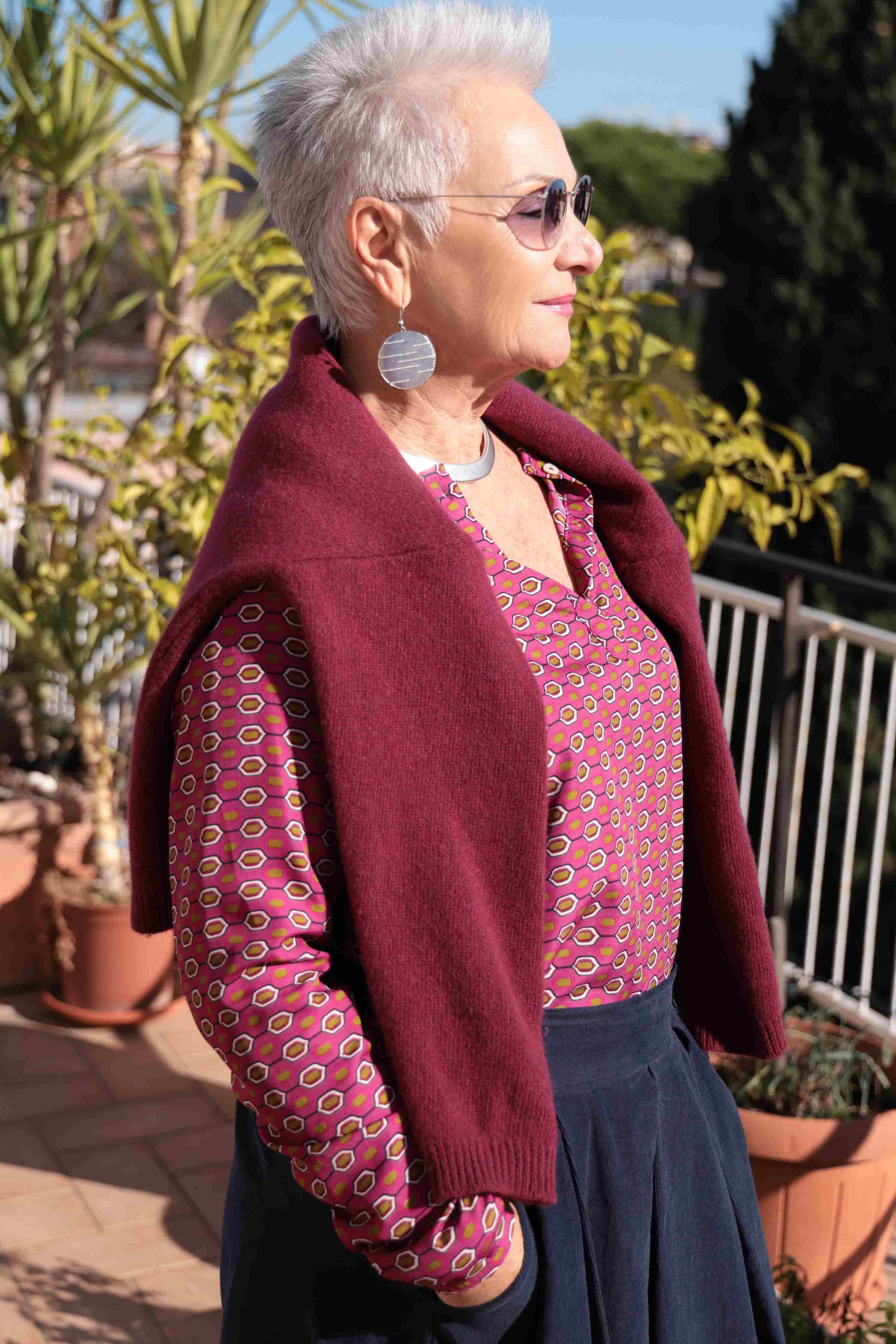 Falda Midi Essenza en Azul (Pana)