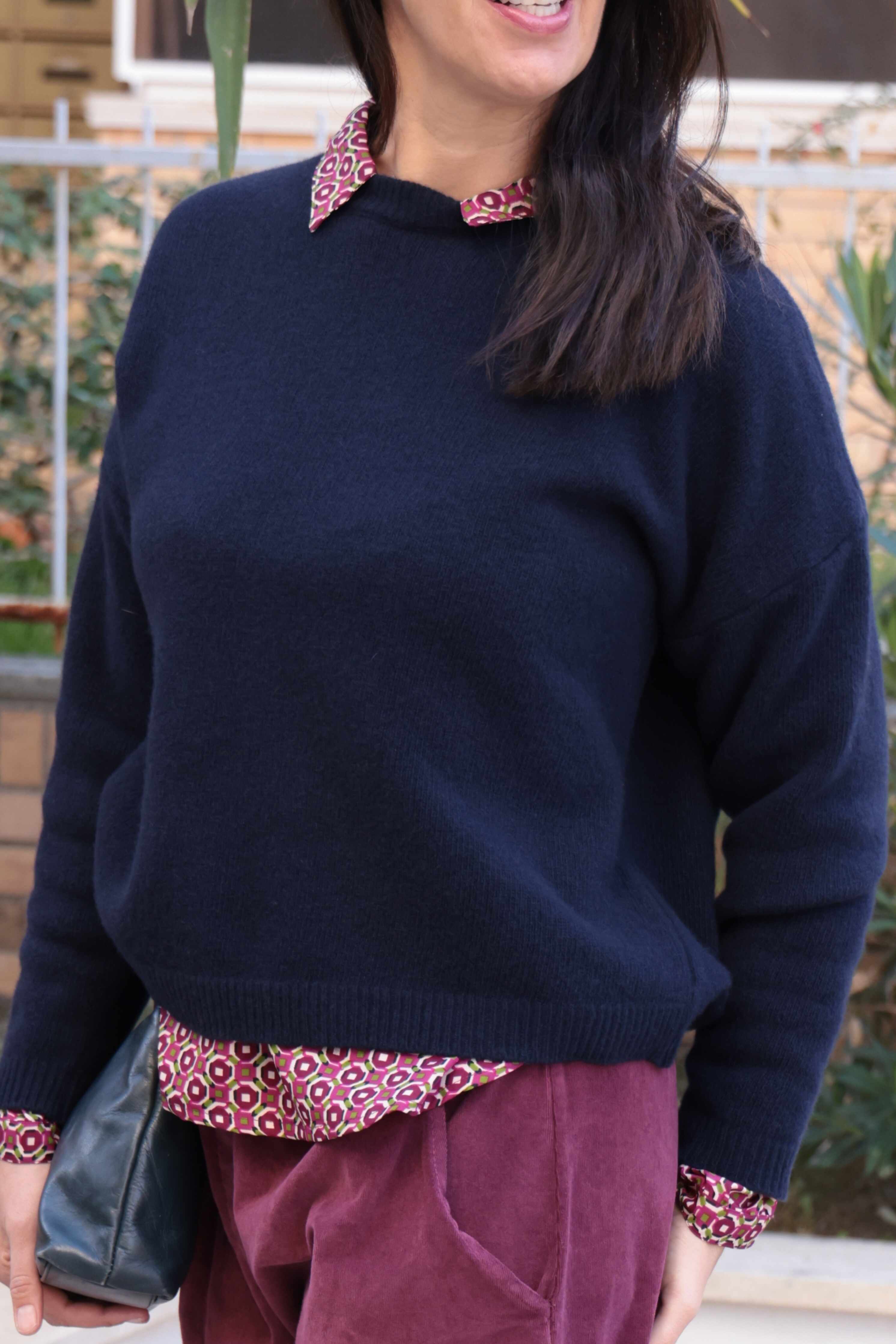 Suéter azul Pure Merinos (lana merino pura) 