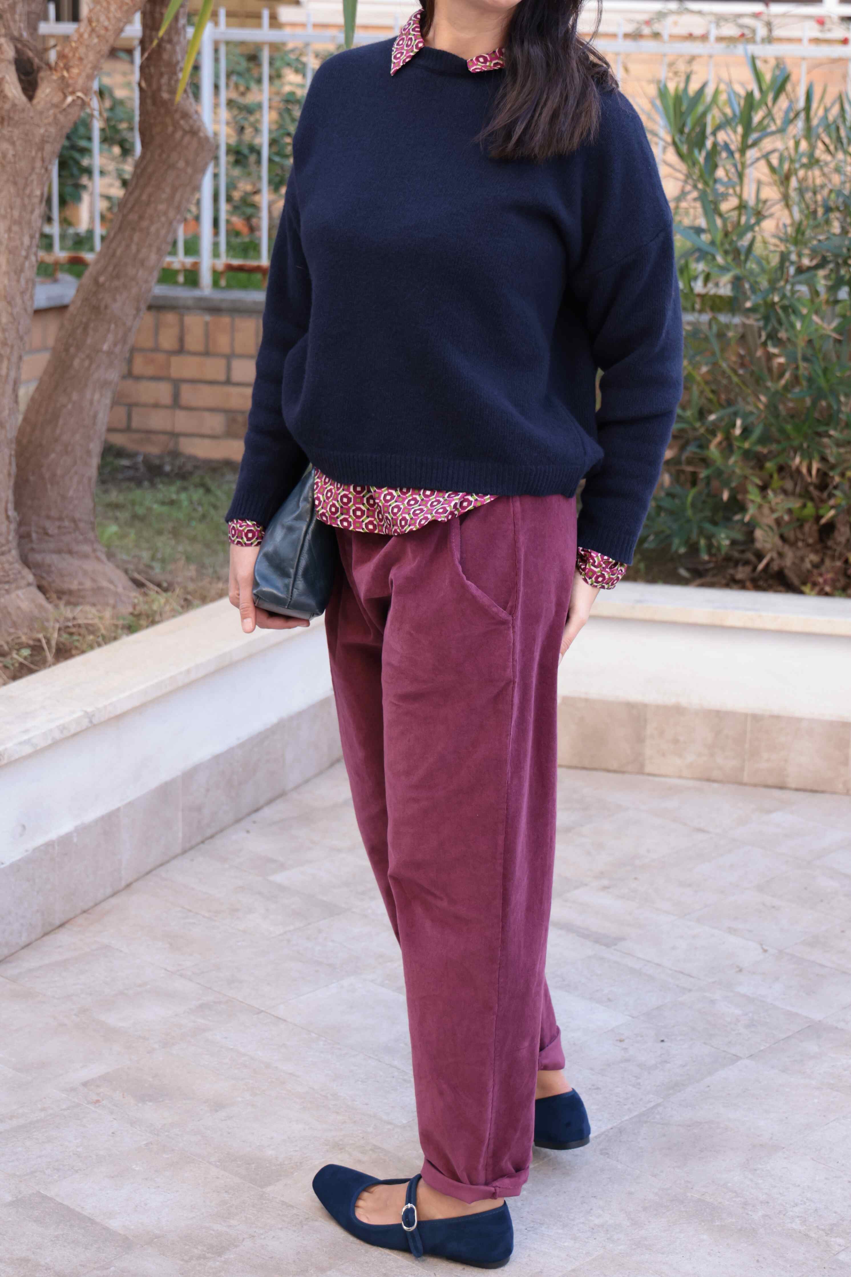 Pantalone Comfly Bordeaux (velluto a costine)