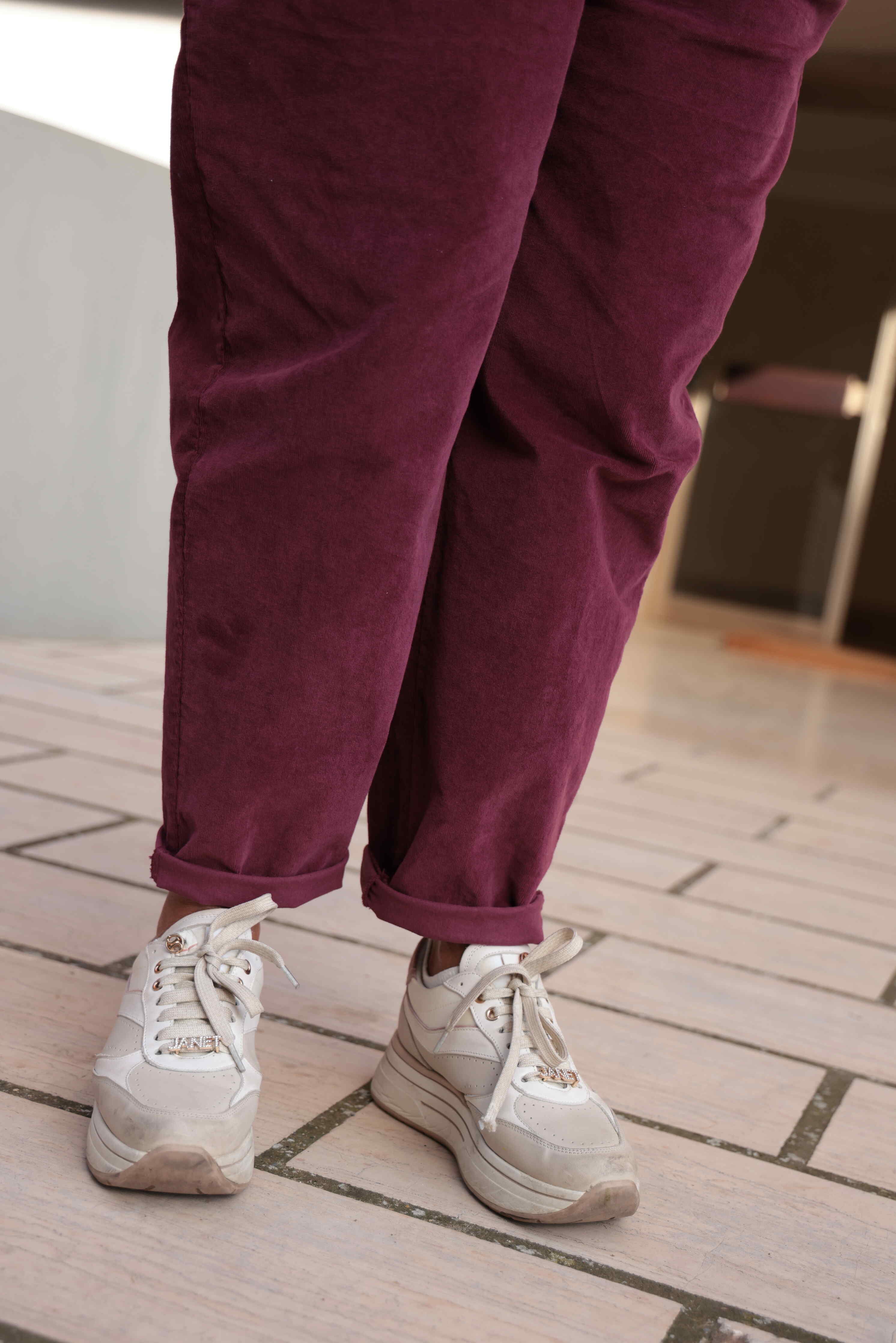 Pantalone Comfly Bordeaux (velluto a costine)