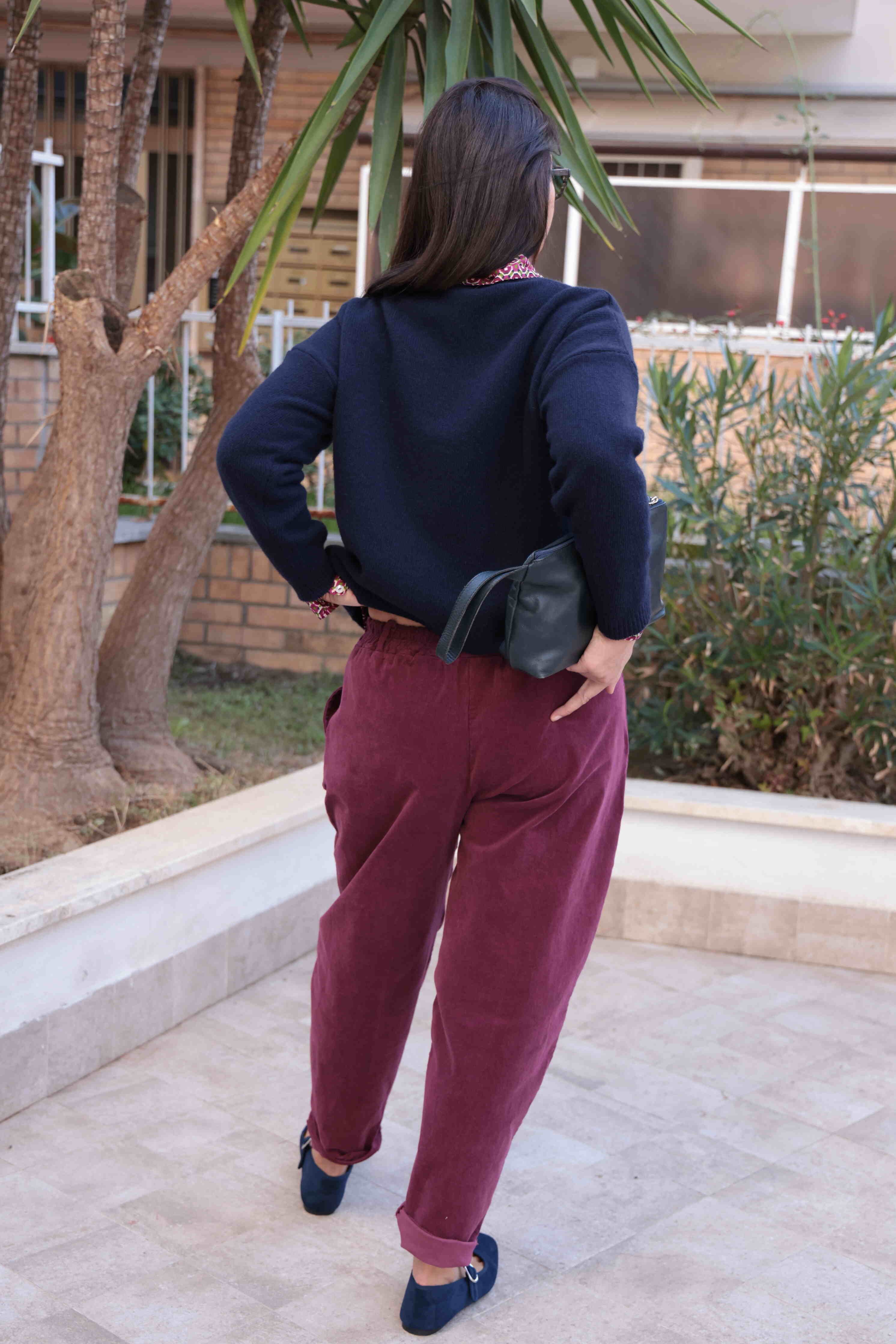 Pantalone Comfly Bordeaux (velluto a costine)