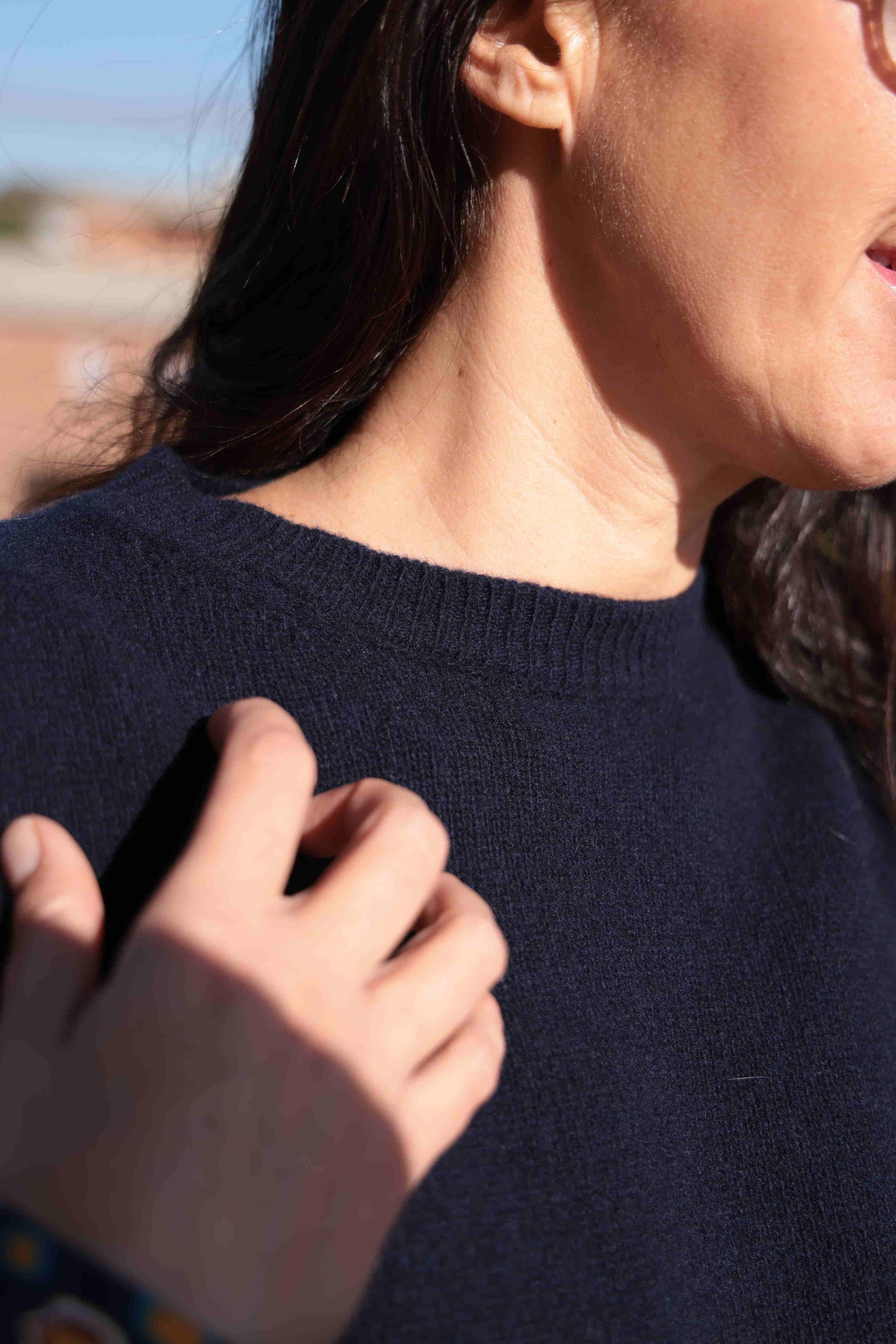 Suéter azul Pure Merinos (lana merino pura) 