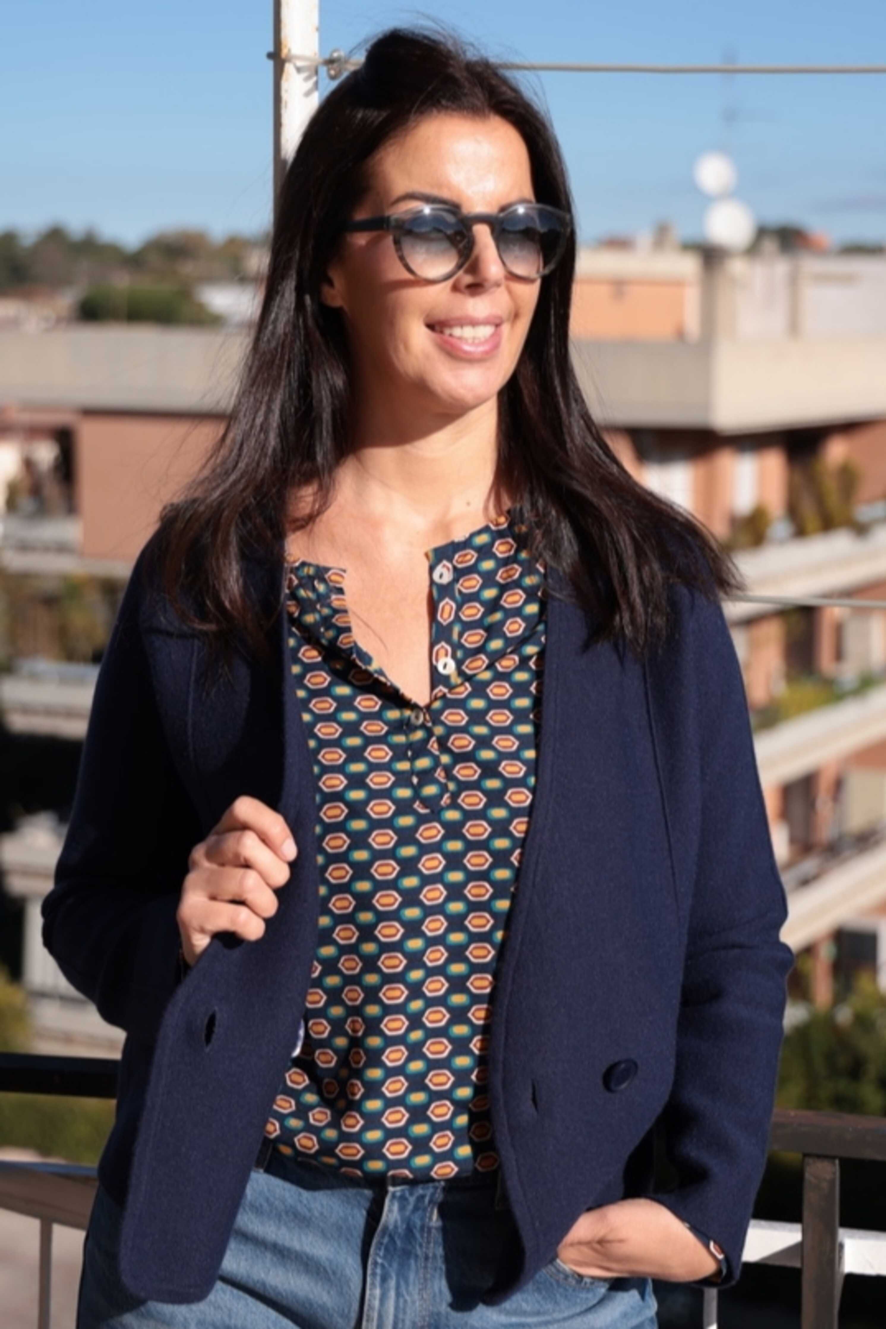 Giacca Oxford Blu (filo viscosa)