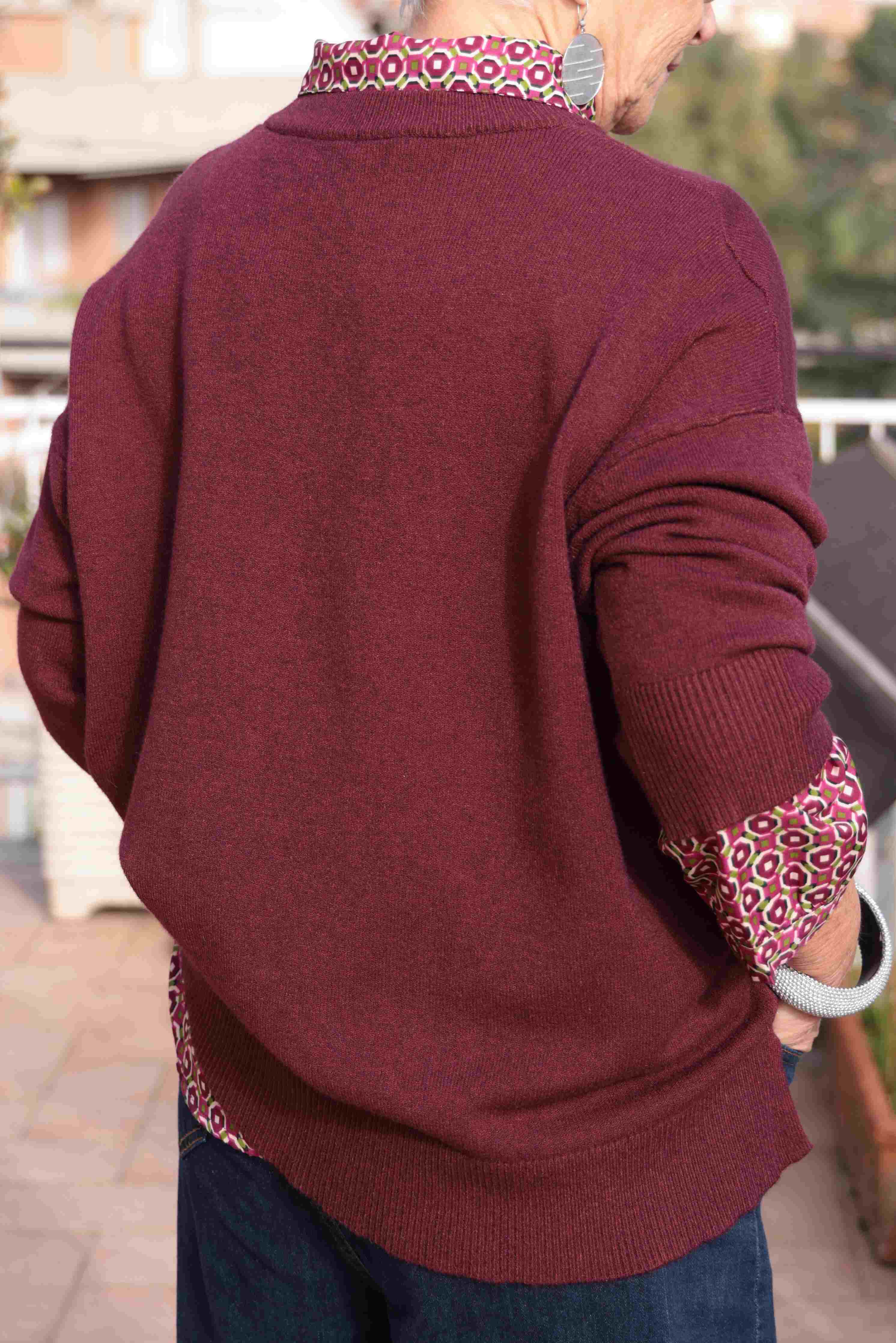 Suéter Burdeos de invierno para la noche (viscosa) 