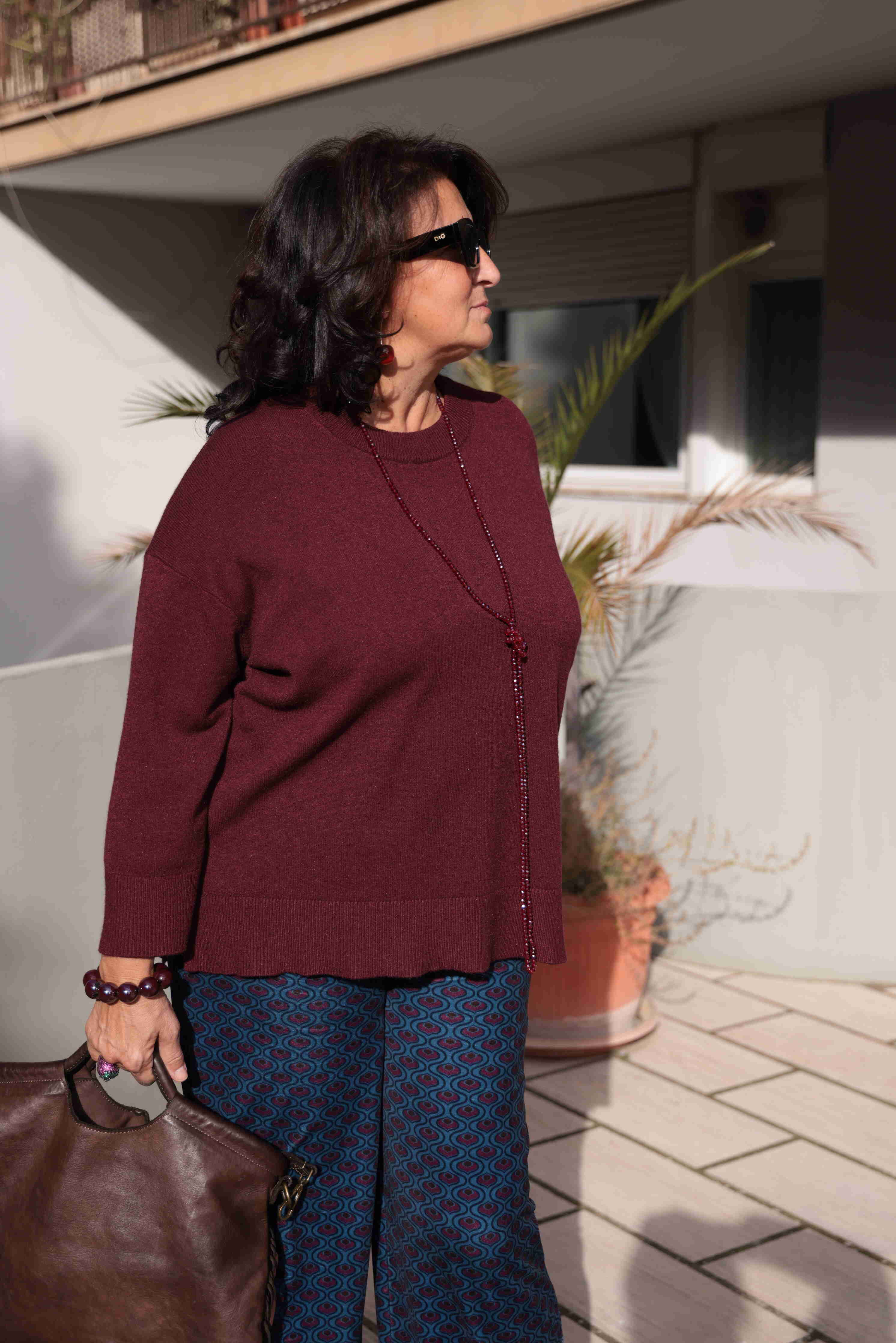 Suéter Burdeos de invierno para la noche (viscosa) 