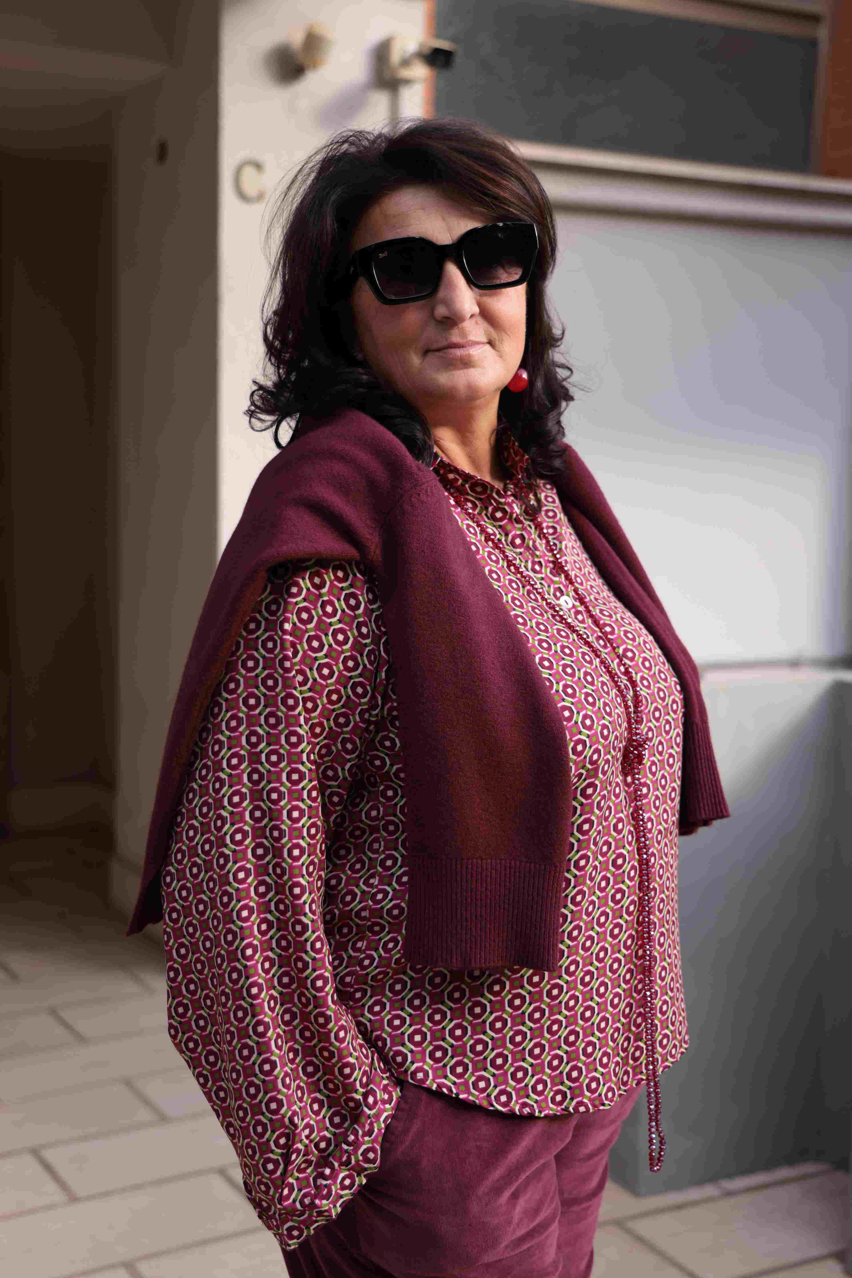 Suéter Burdeos de invierno para la noche (viscosa) 