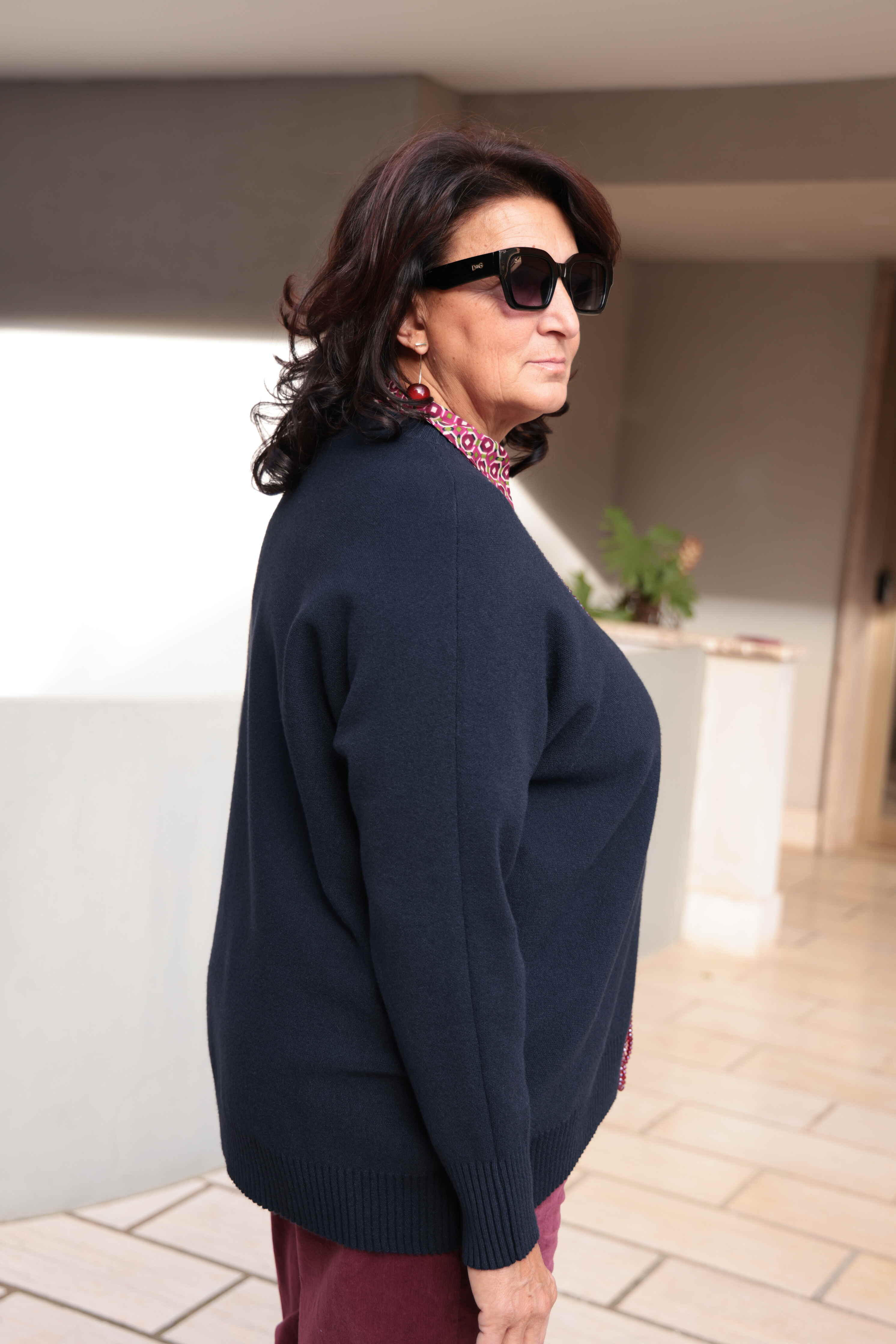 Suéter azul extragrande (viscosa) 