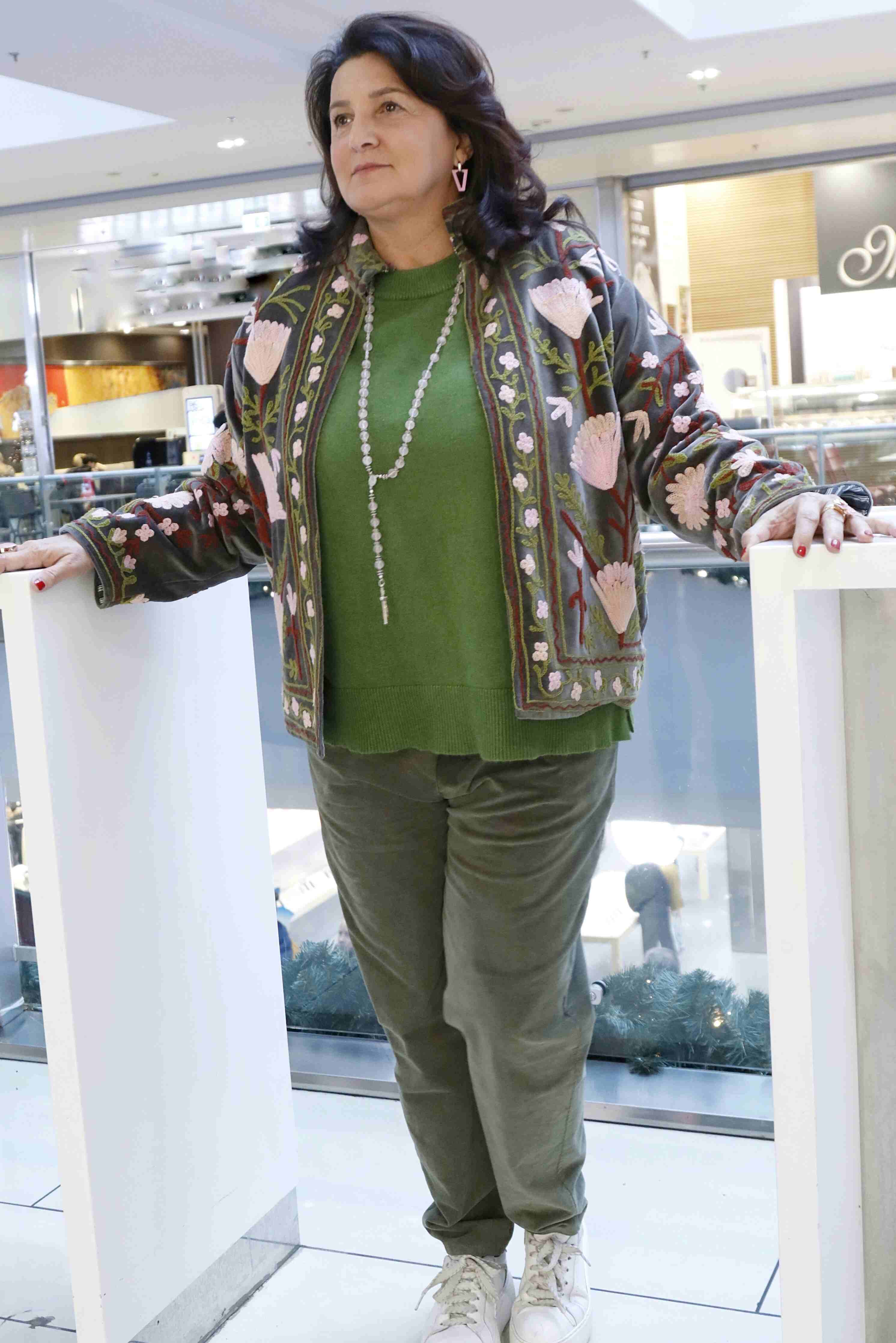 Maglione girocollo over size Pistacchio in viscosa e modal