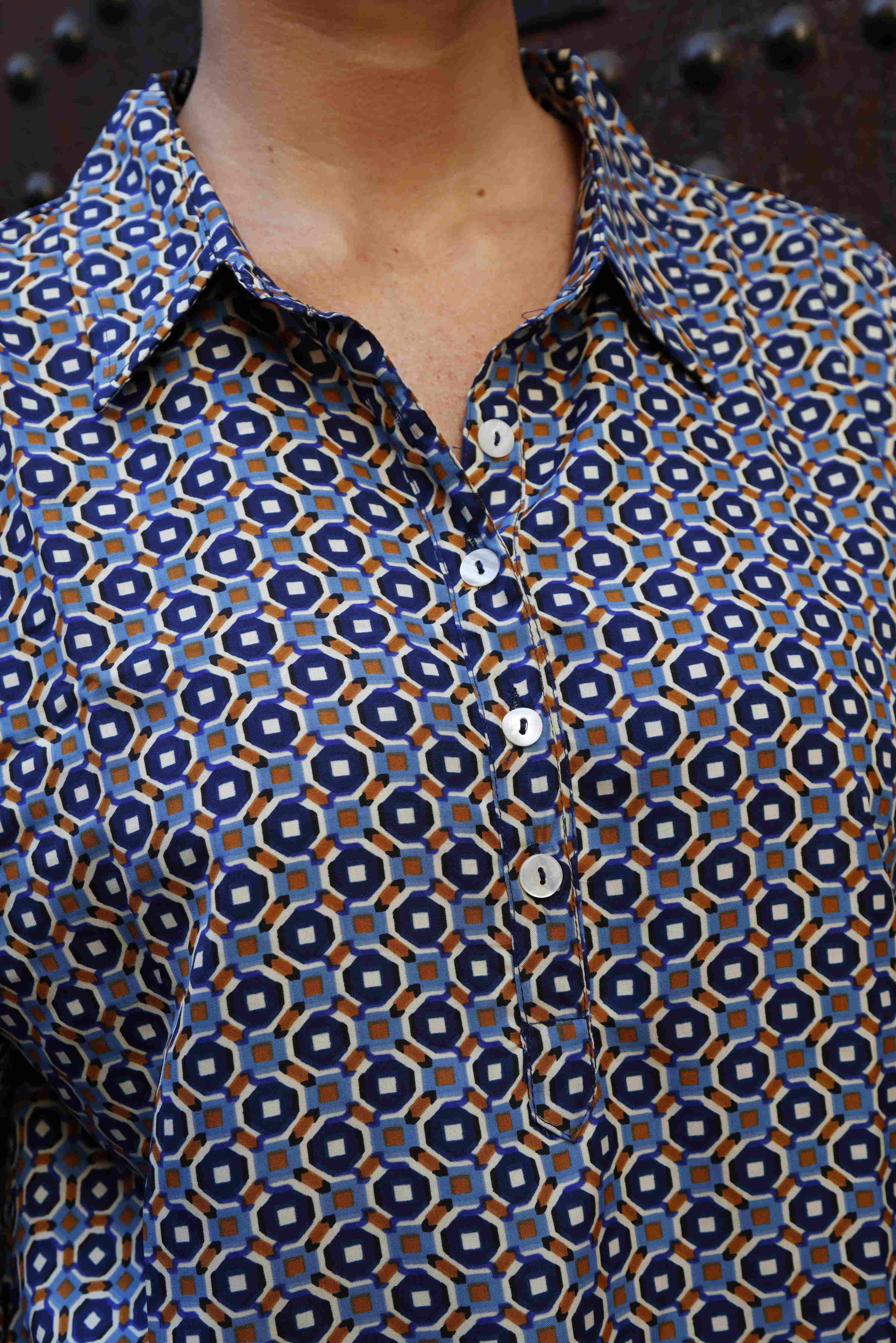 Camicia Mini Geometrie  in Seta 