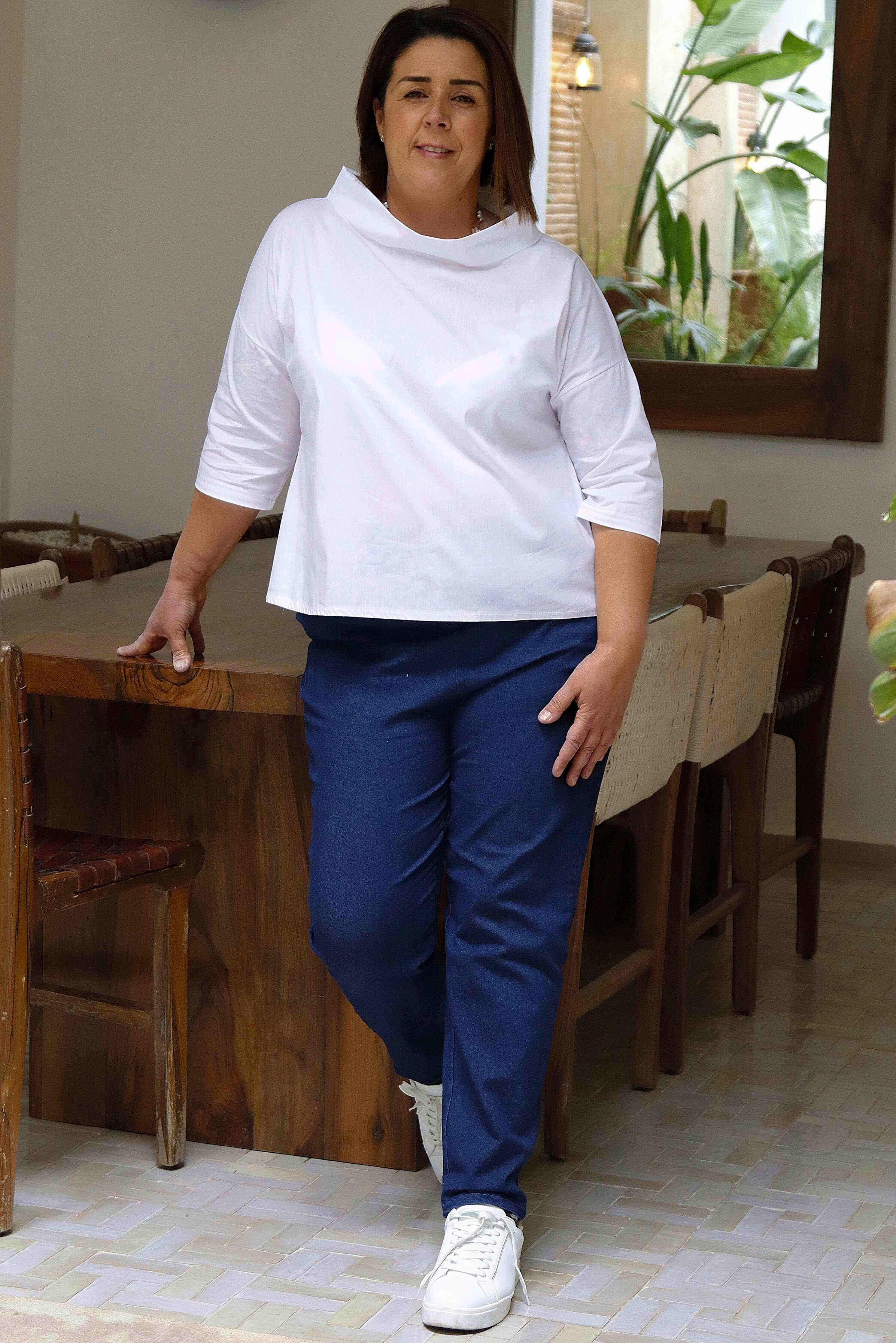 Pantalone Essential Comfly Jeans Dritti Elasticizzati in Cotone 