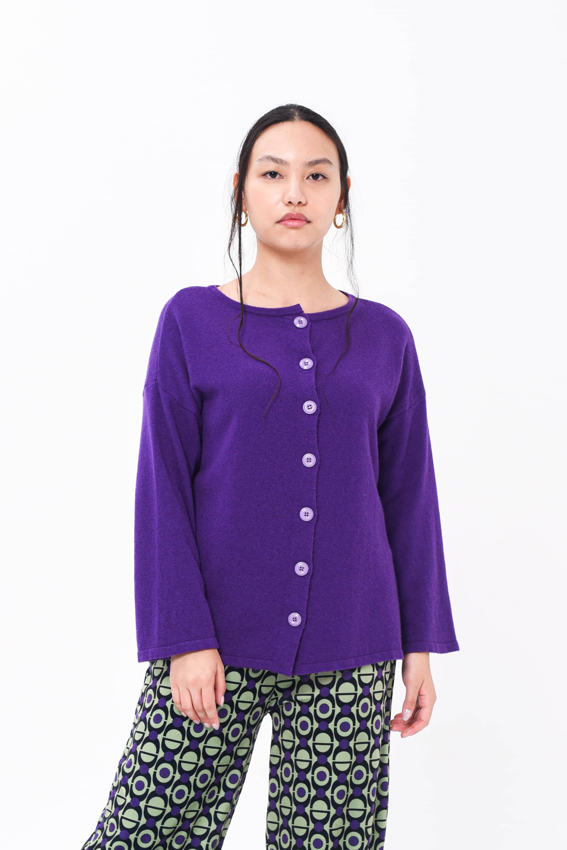 Maglione Kimono Double Face Viola