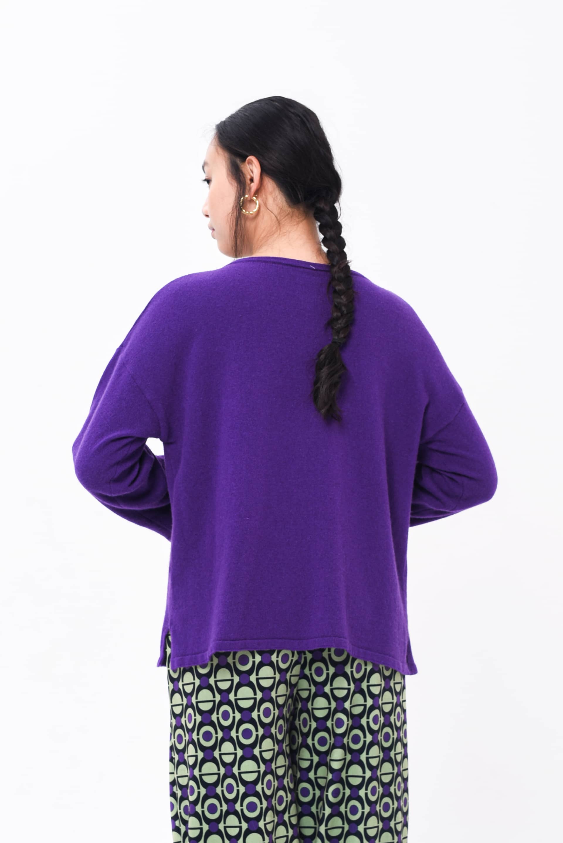 Maglione Kimono Double Face Viola