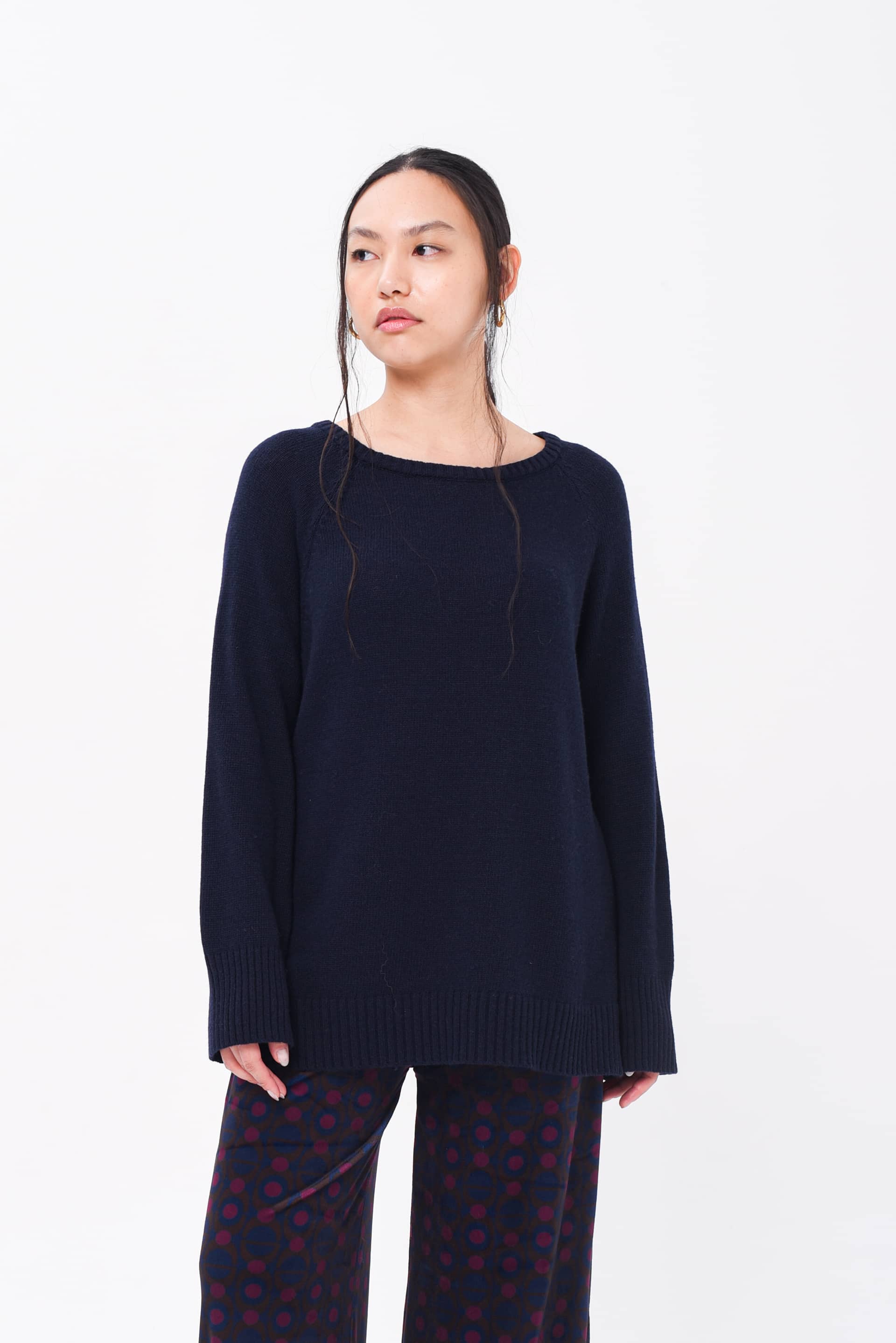 Maglione Raglan Lana Blu & Cashmere