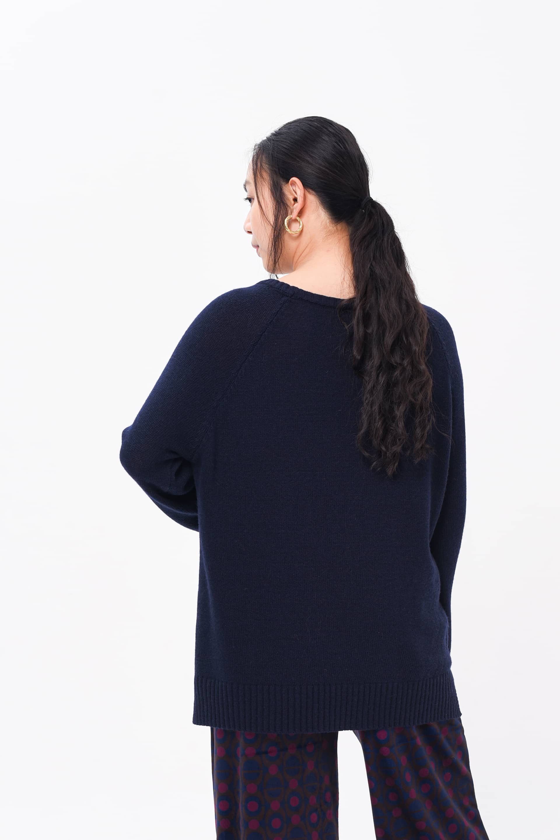 Maglione Raglan Lana Blu & Cashmere