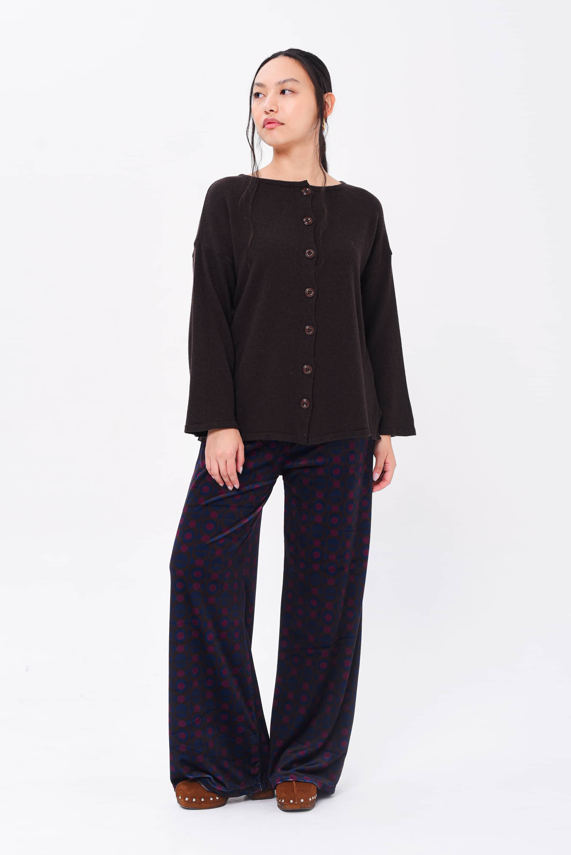 Maglione Kimono Double Face Moro