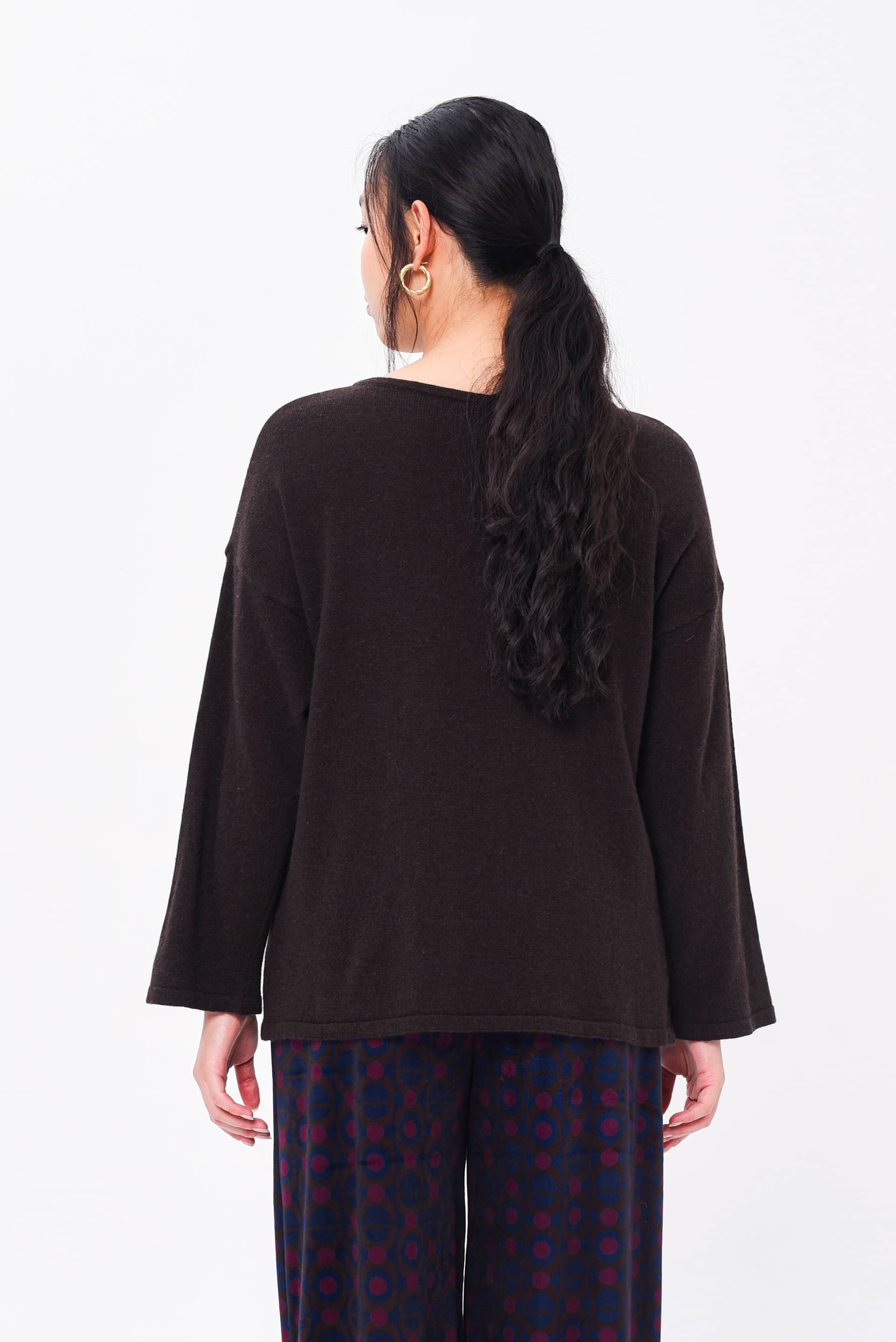 Maglione Kimono Double Face Moro