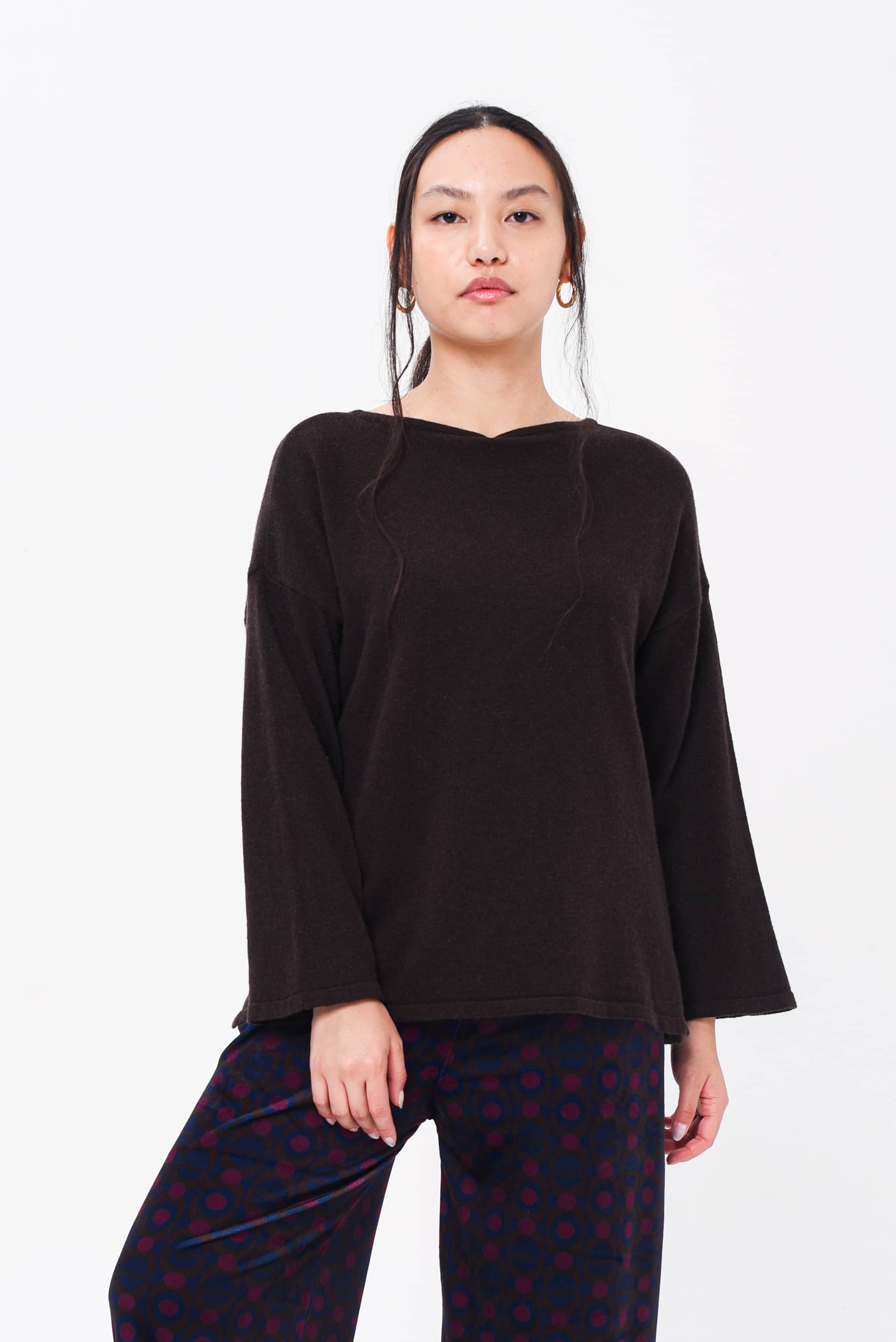 Maglione Kimono Double Face Moro