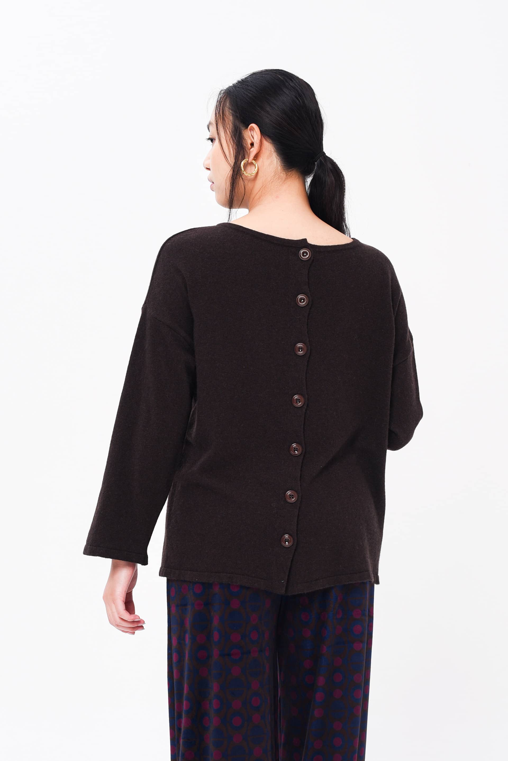 Maglione Kimono Double Face Moro