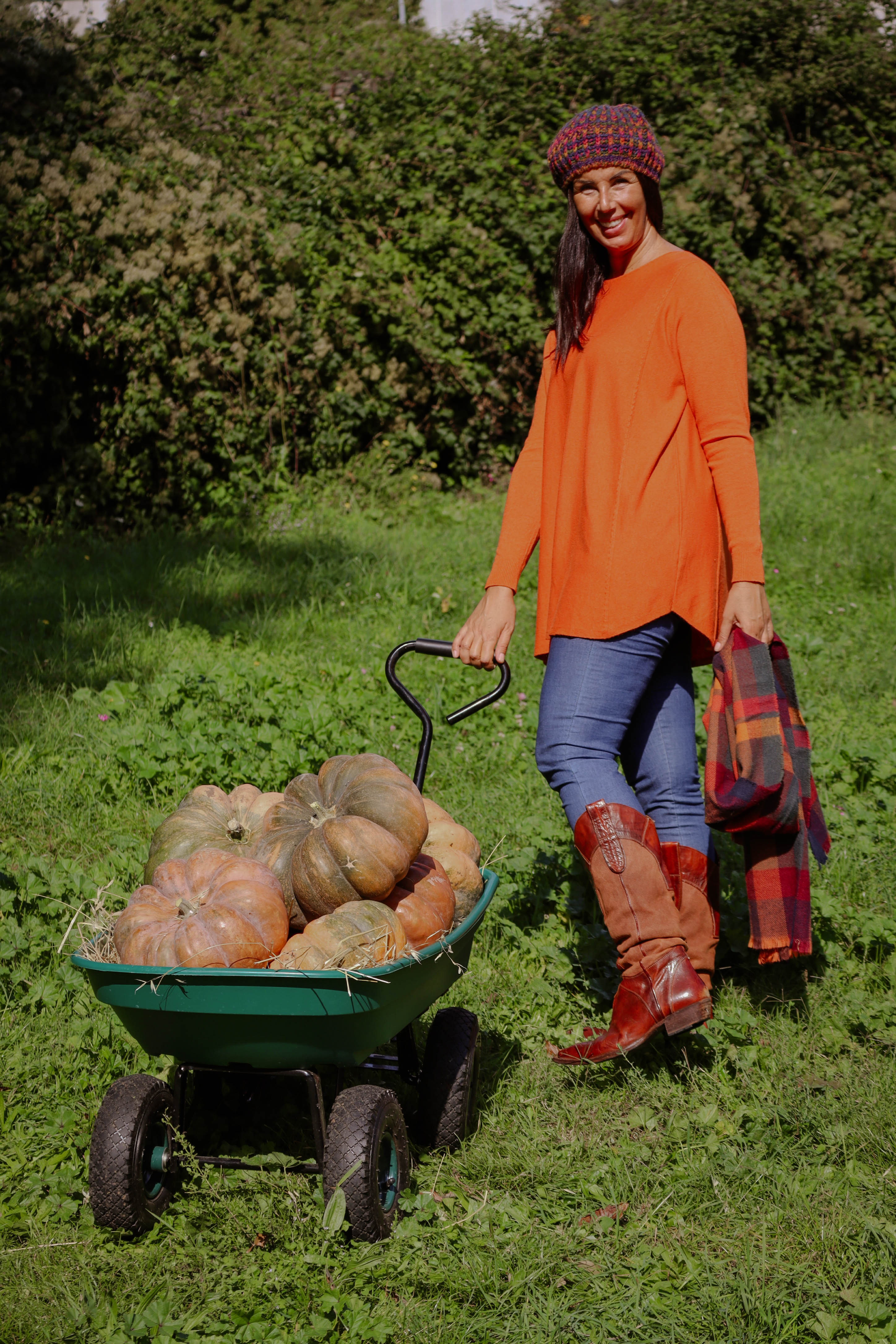 Maglione girocollo Zucca viscosa e modal over size 