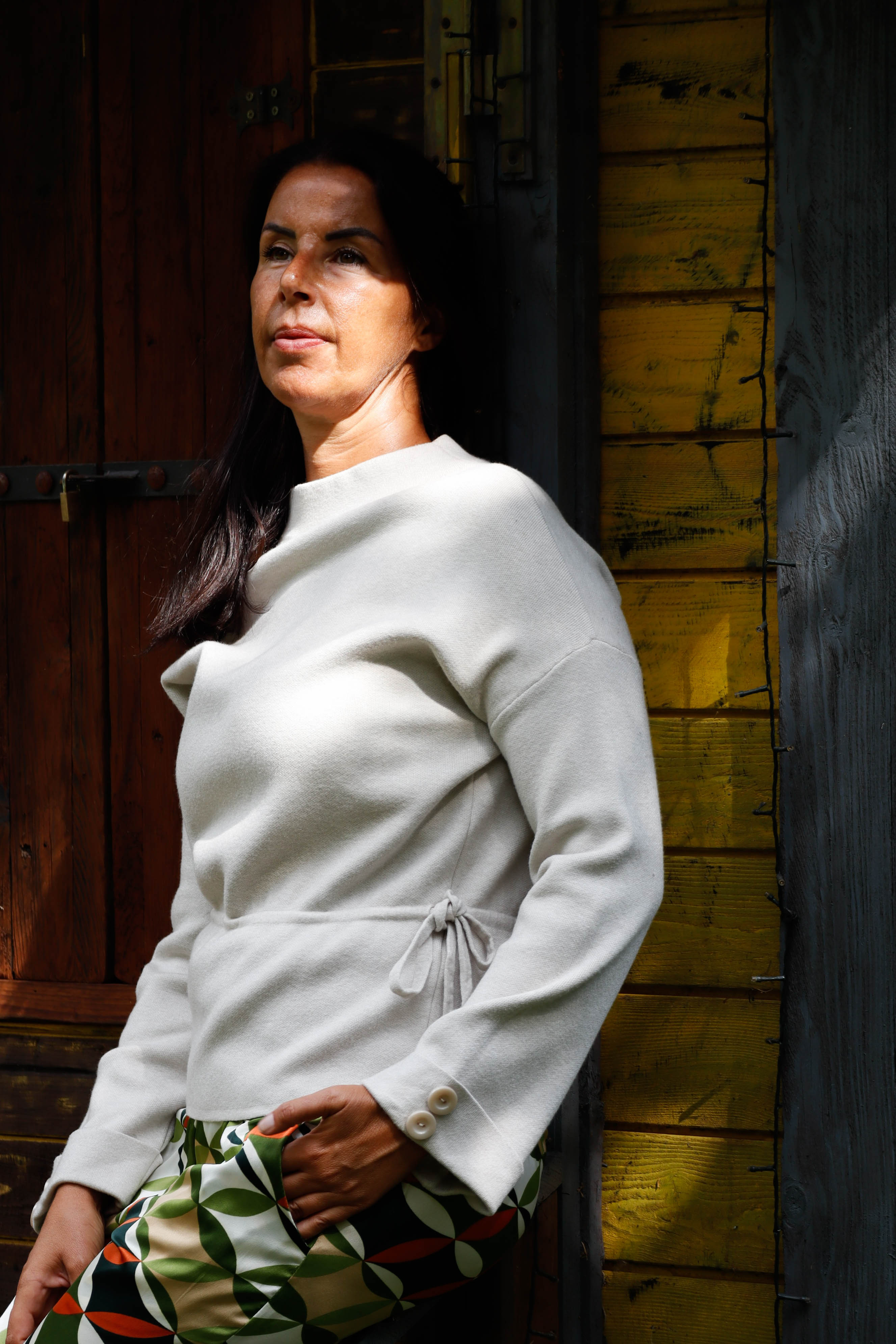 Maglione Bruma soffice panna,  viscosa , mezzo collo alto
