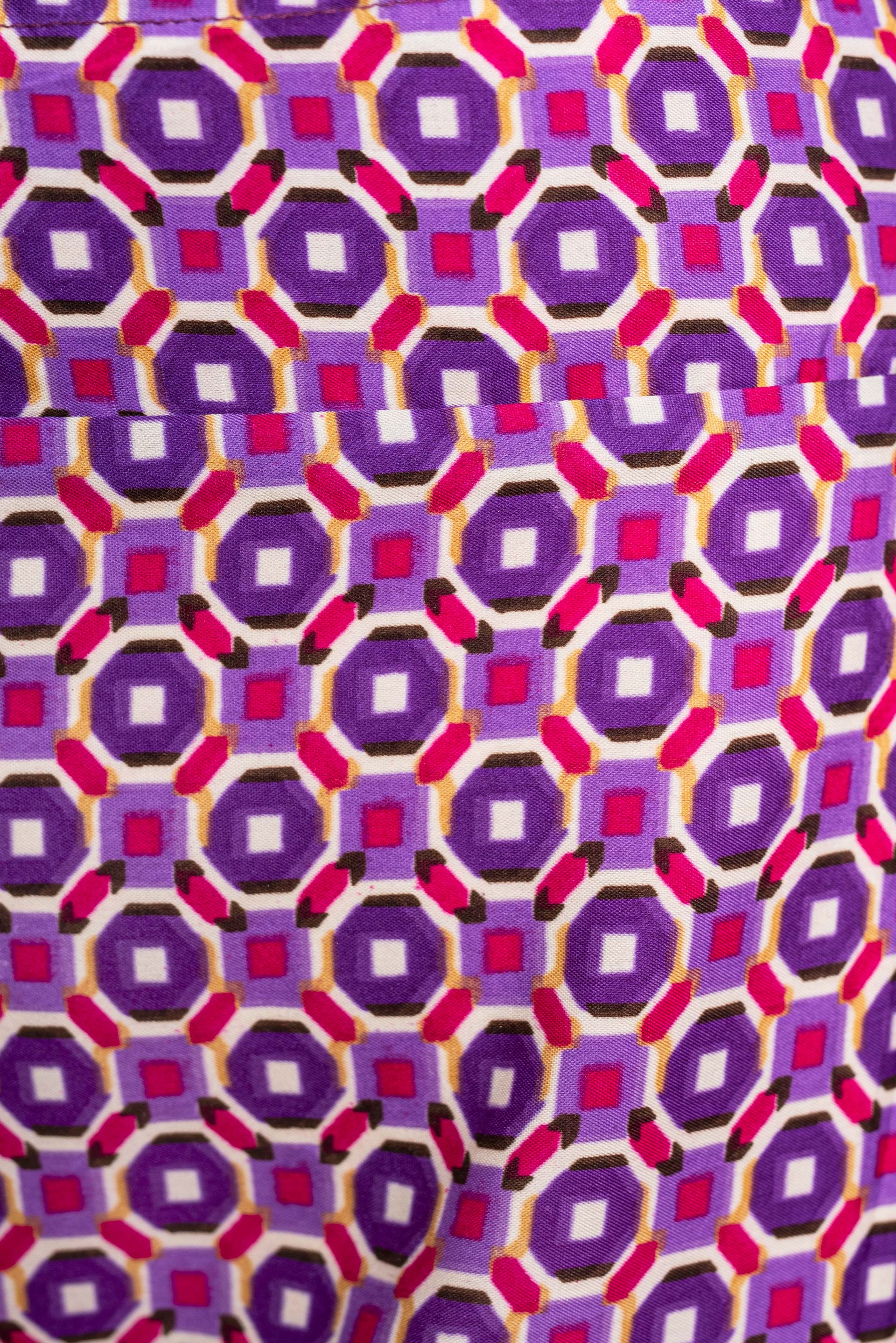 Gonna Geometrica viola e magenta Seta (sold out)