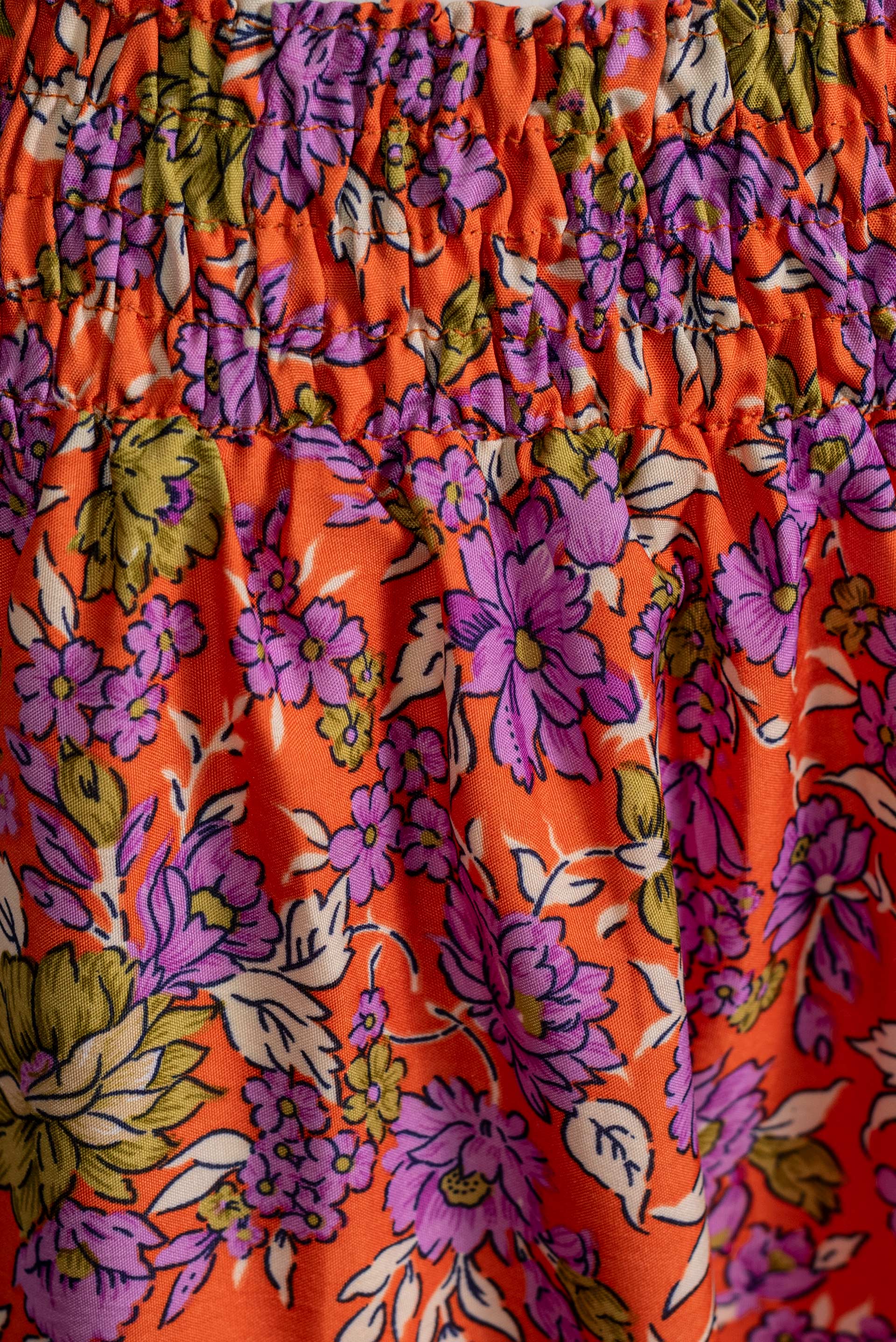 Gonna Arancio e fiori Seta ( ultimi 5 PEZZI DISPONIBILI )