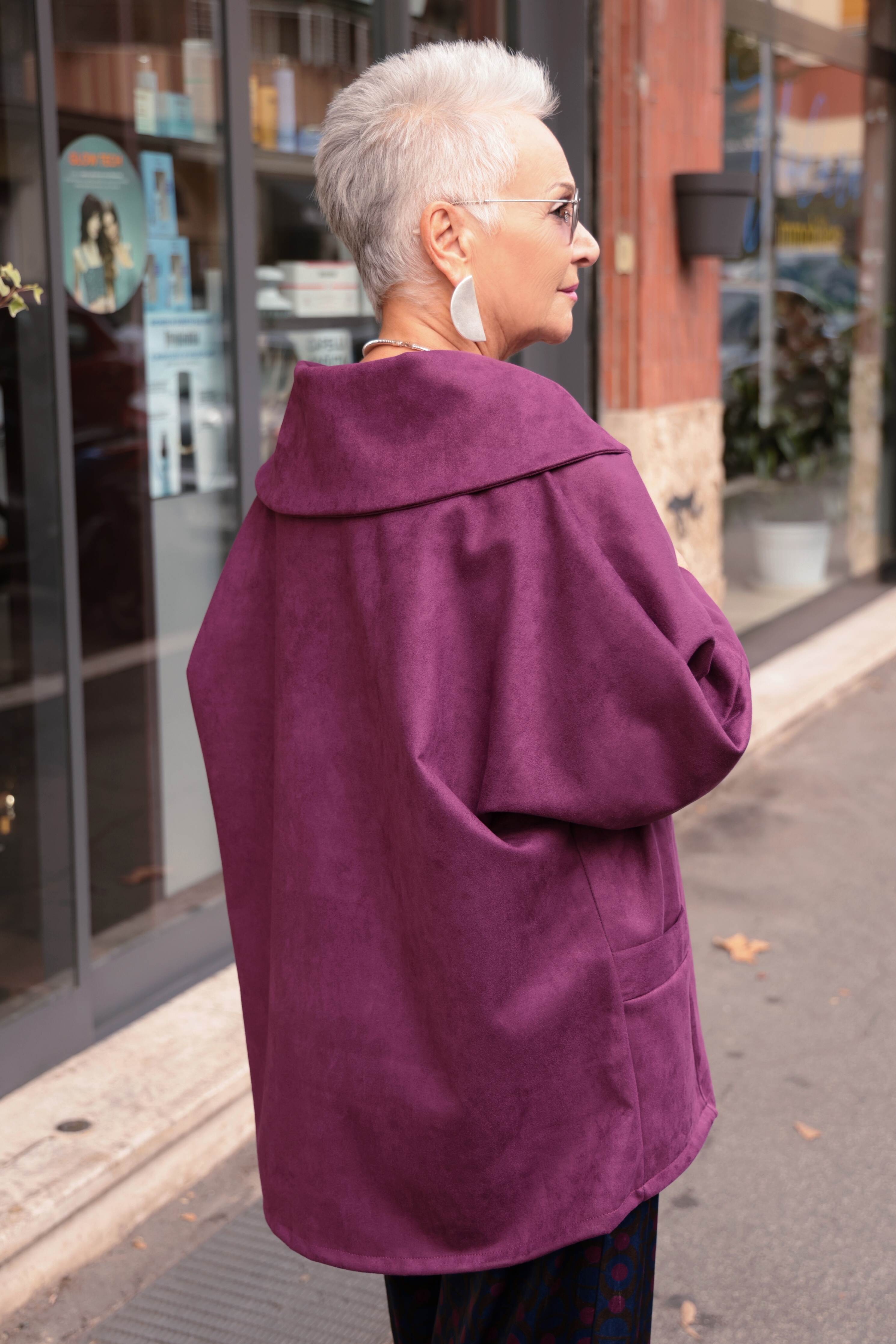 Aurora Eggplant Jacket (eco suede)