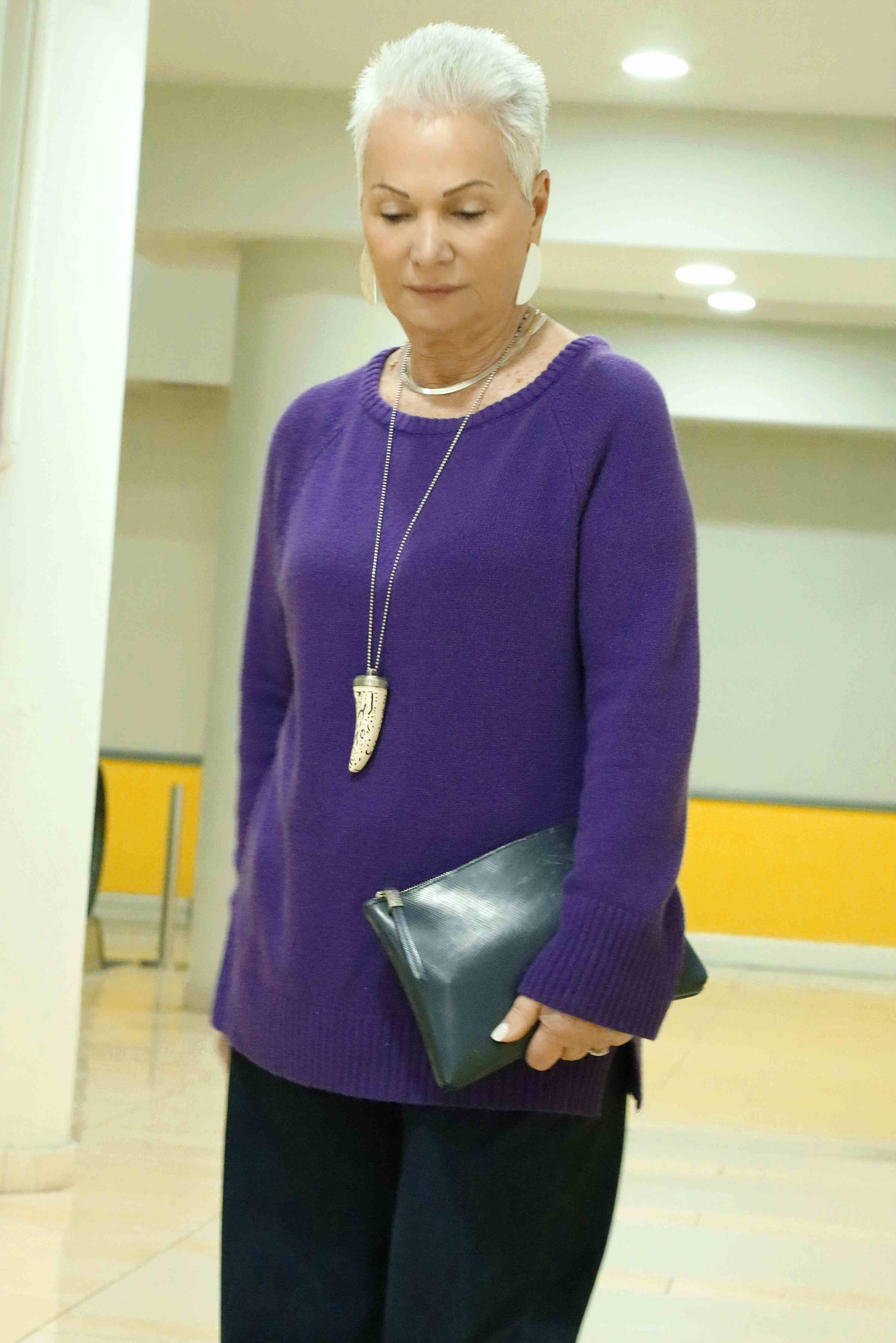 Maglione girocollo lana e cashmere Viola