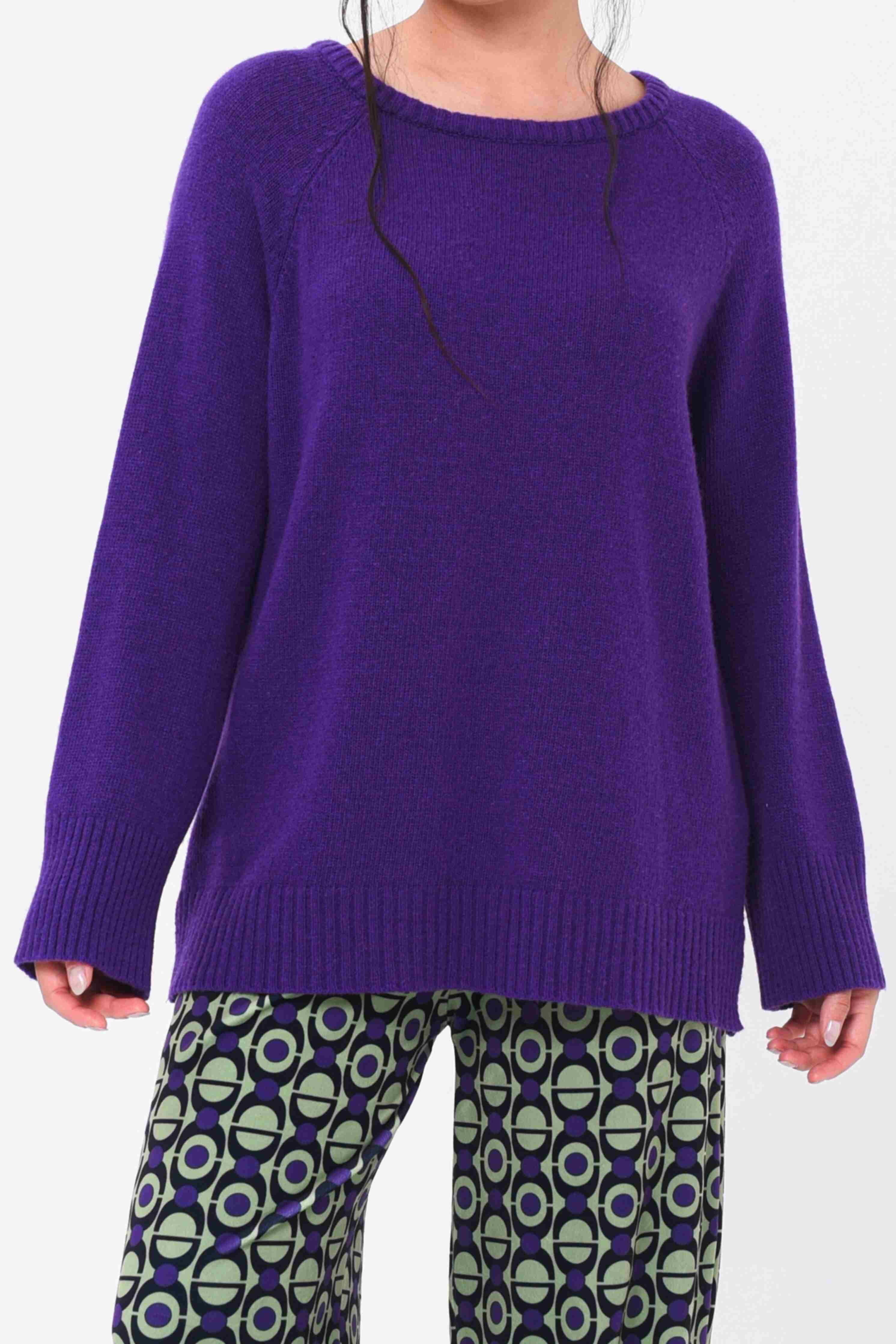 Maglione girocollo lana e cashmere Viola